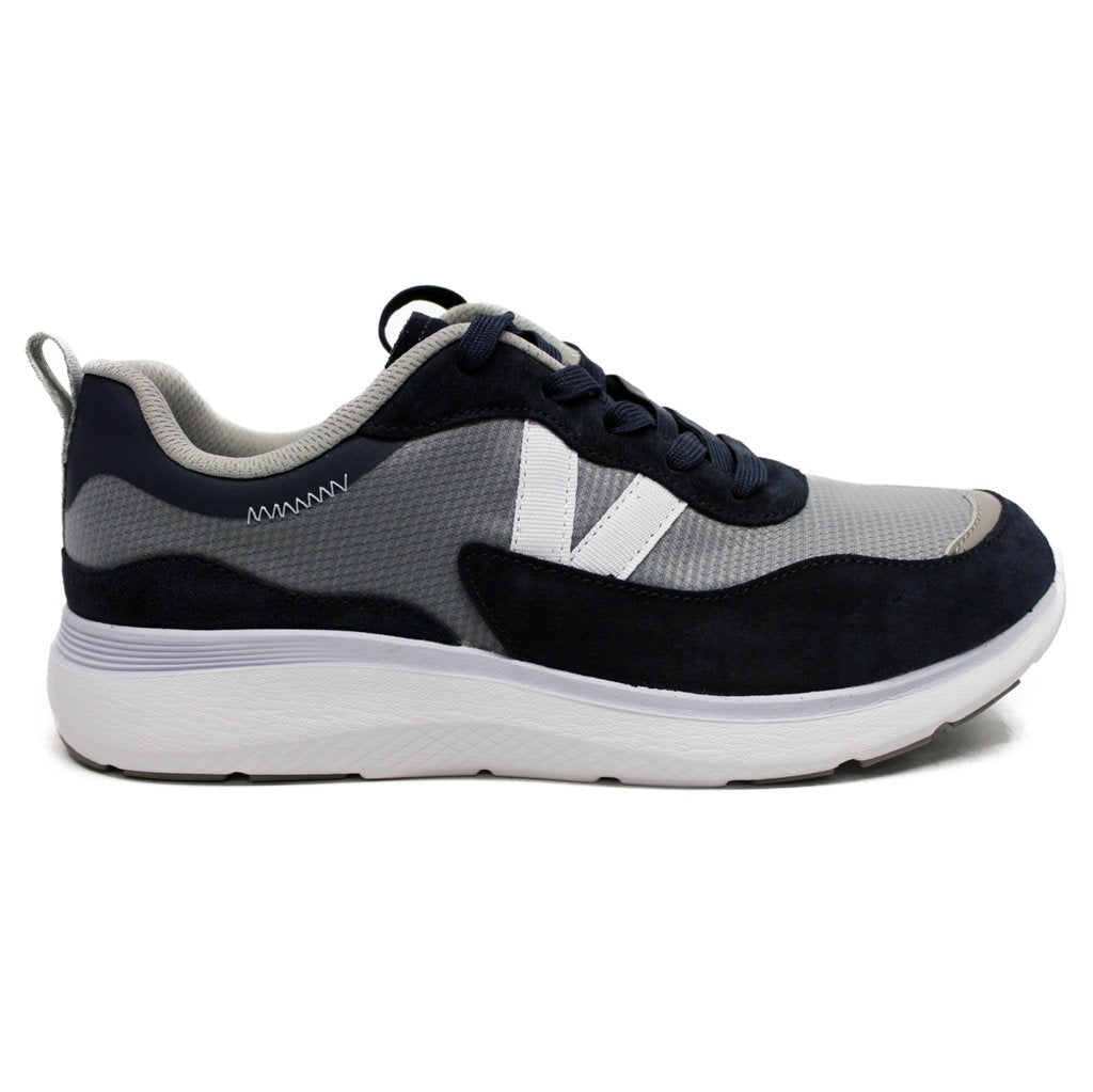 Vionic Ayse Leather Textile Womens Trainers#color_navy