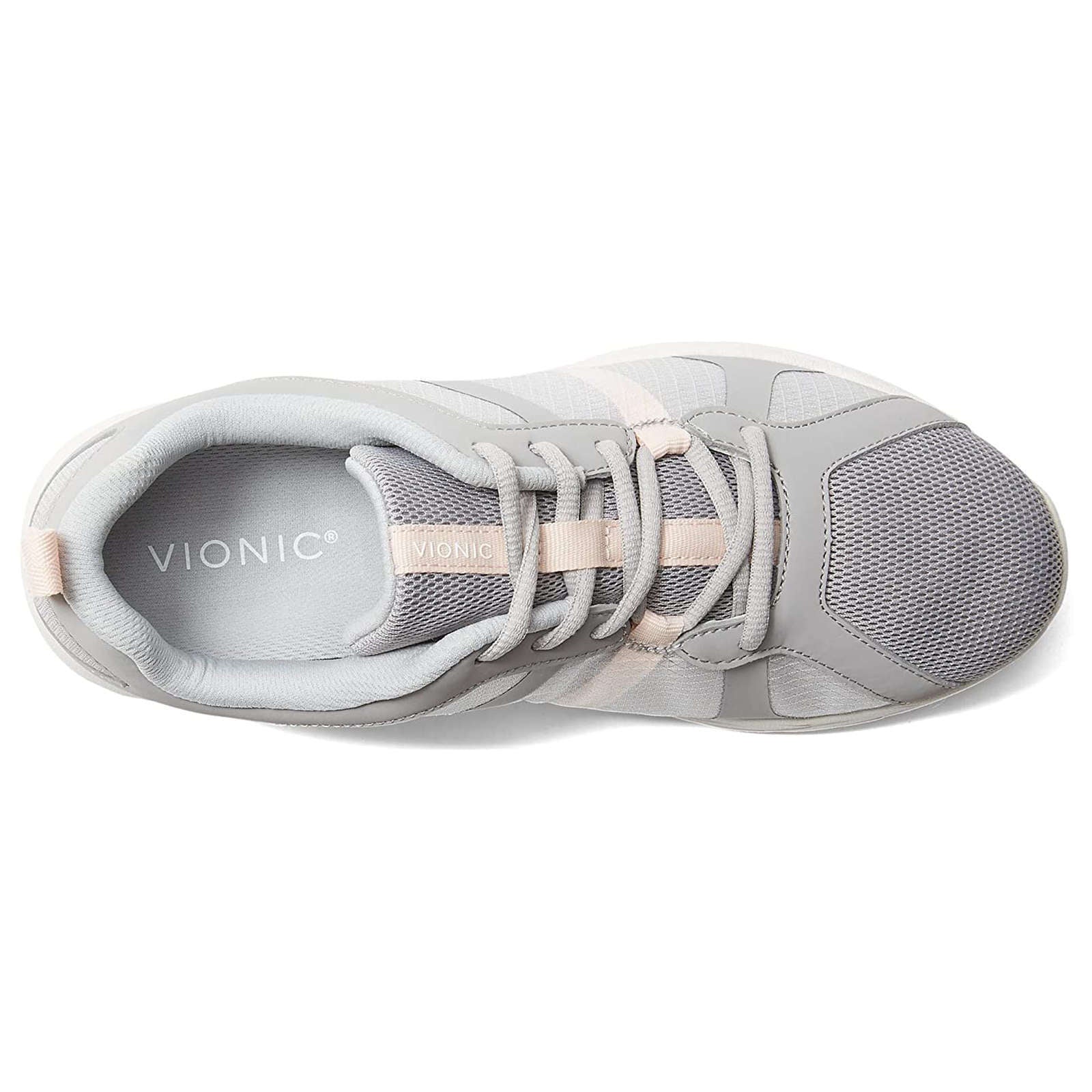 Vionic Brisk Radiant Synthetic Leather Womens Trainers#color_light grey cloud pink