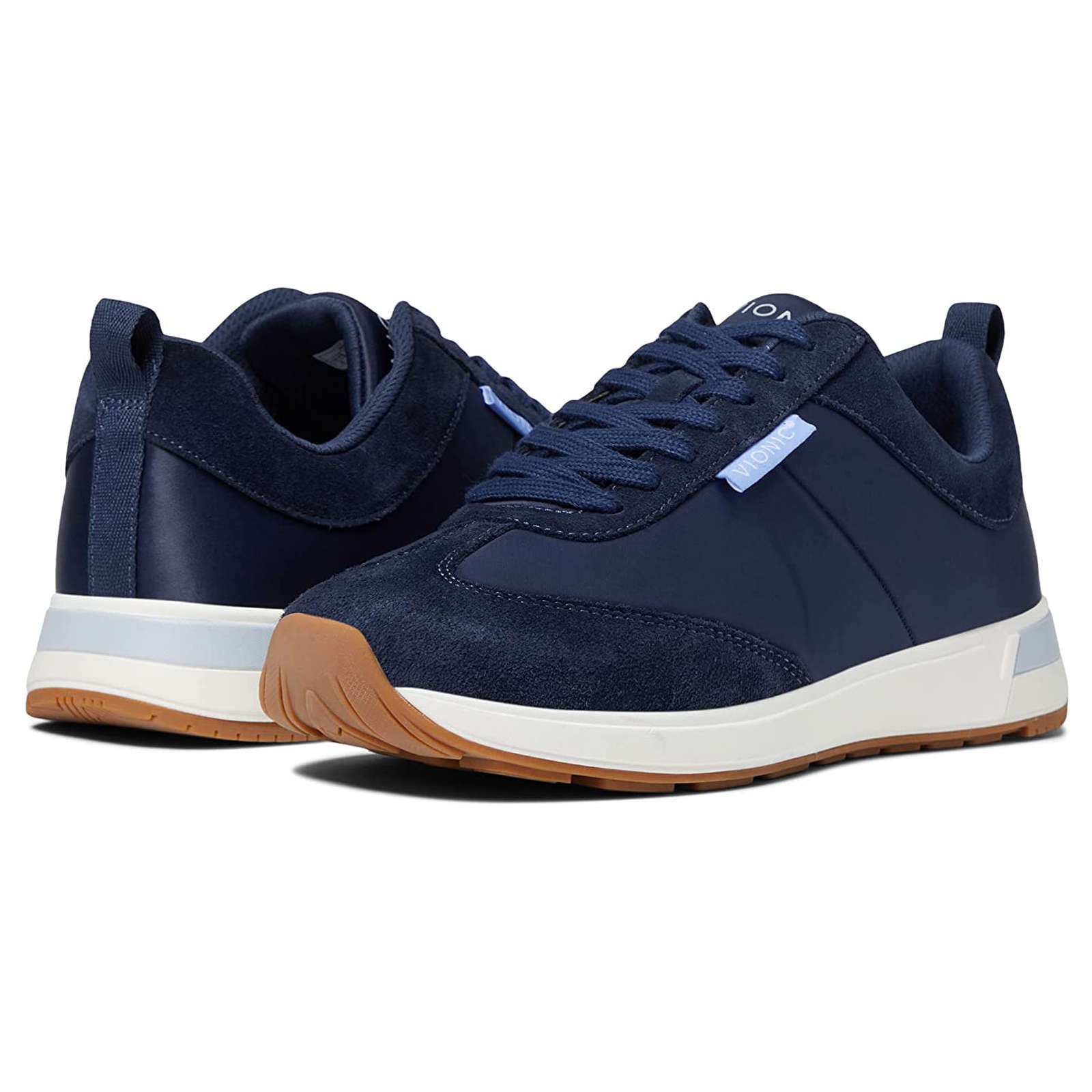 Vionic Curran Breilyn Leather Womens Trainers#color_navy