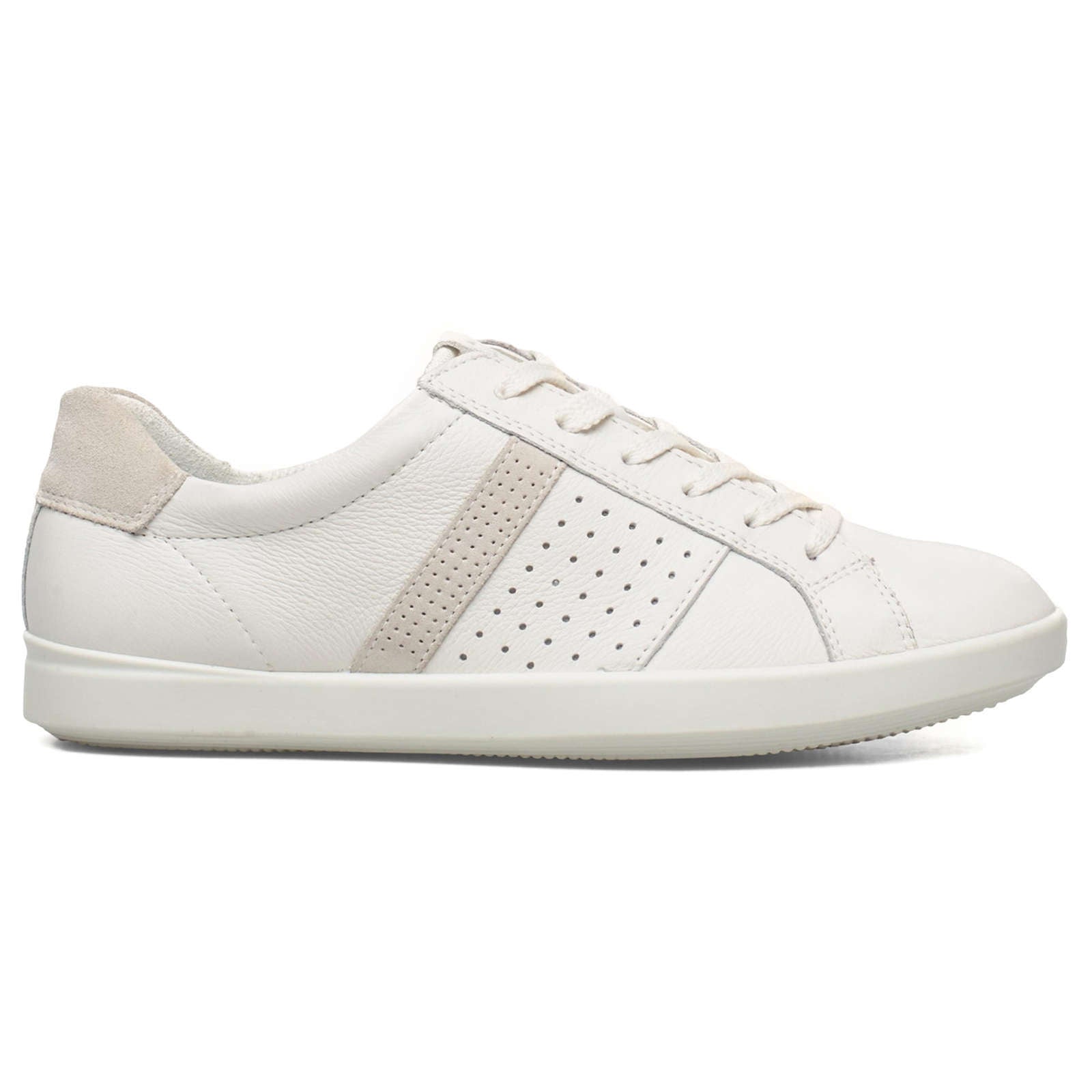 Ecco Leisure Leather Womens Trainers#color_white shadow