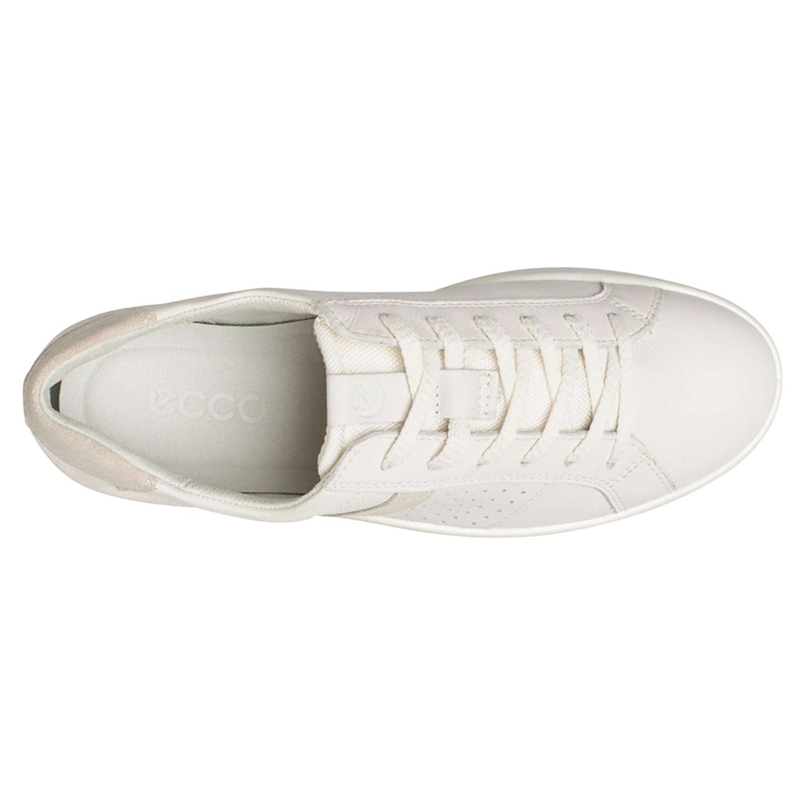 Ecco Leisure Leather Womens Trainers#color_white shadow