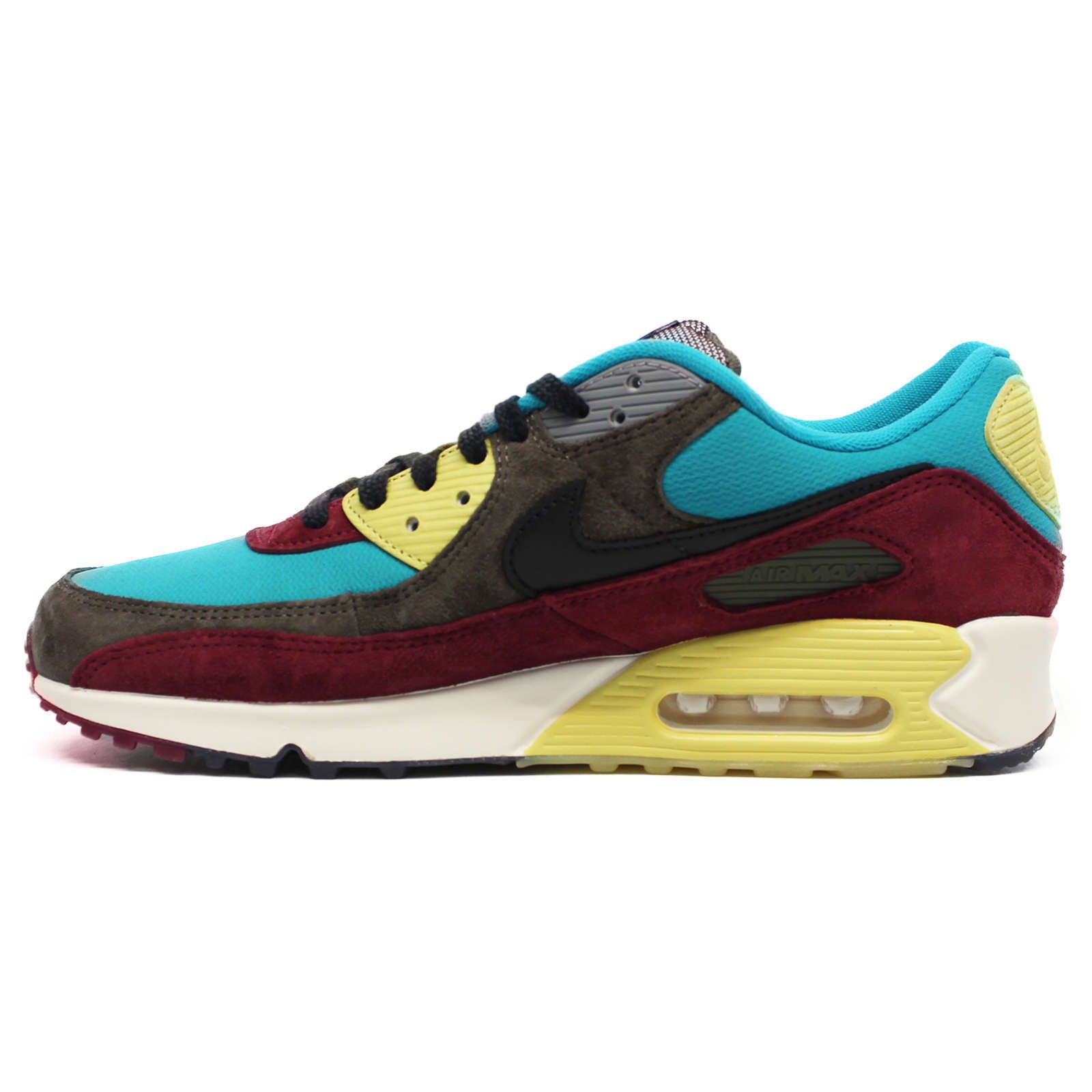 Nike Air Max 90 NRG Suede Leather Unisex Low-Top Trainers#color_ridgerock black turbo green