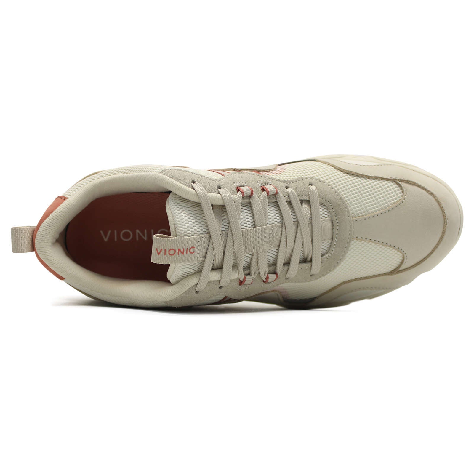 Vionic Electra Leather Textile Synthetic Womens Trainers#color_cream