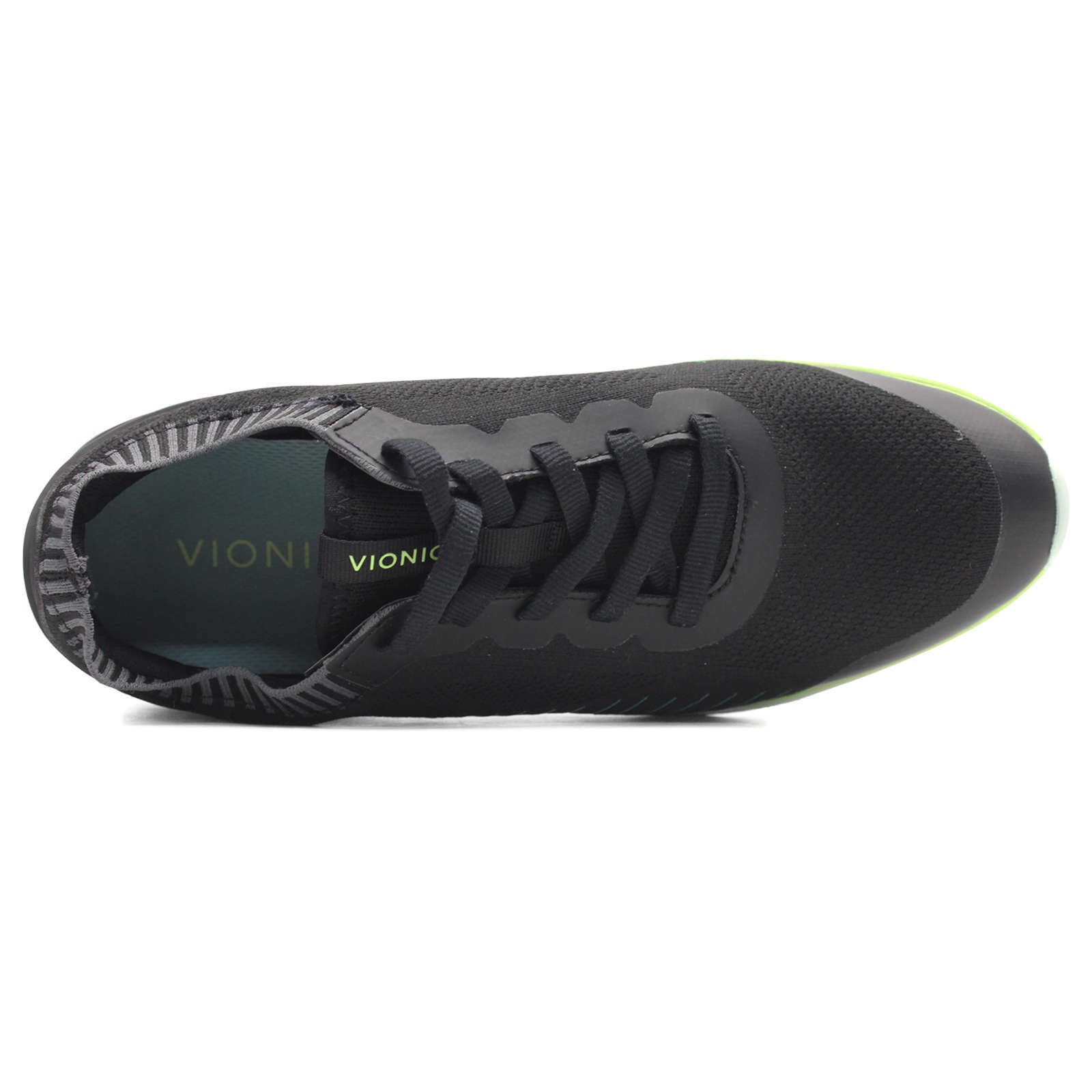 Vionic Embolden Synthetic Textile Womens Trainers#color_black pale lime