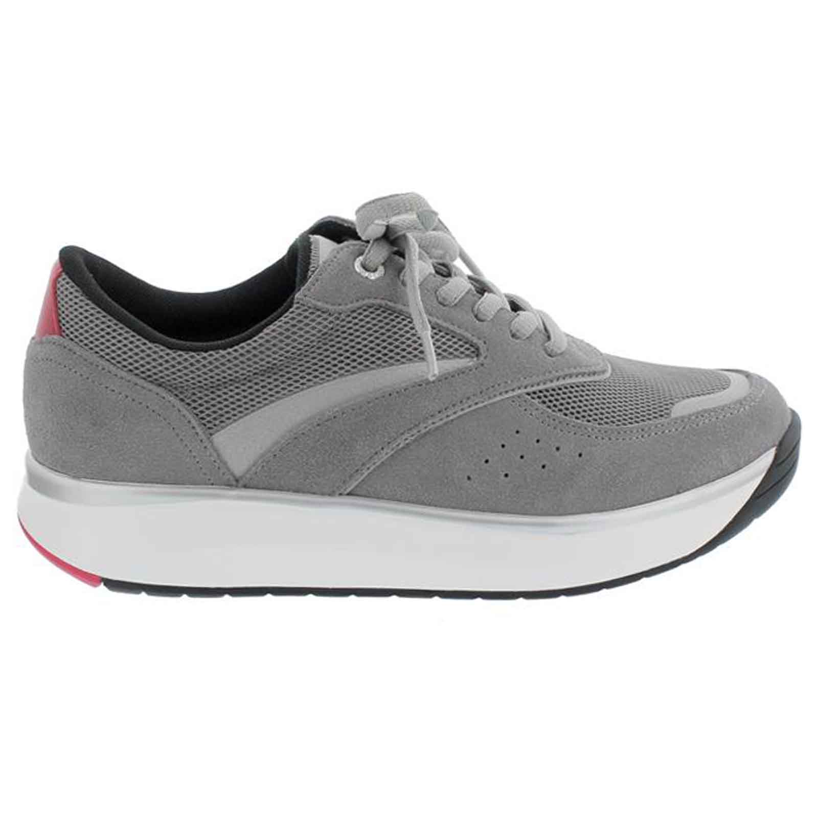 Joya Sydney II Velour Leather & Textile Women's Trainers#color_grey