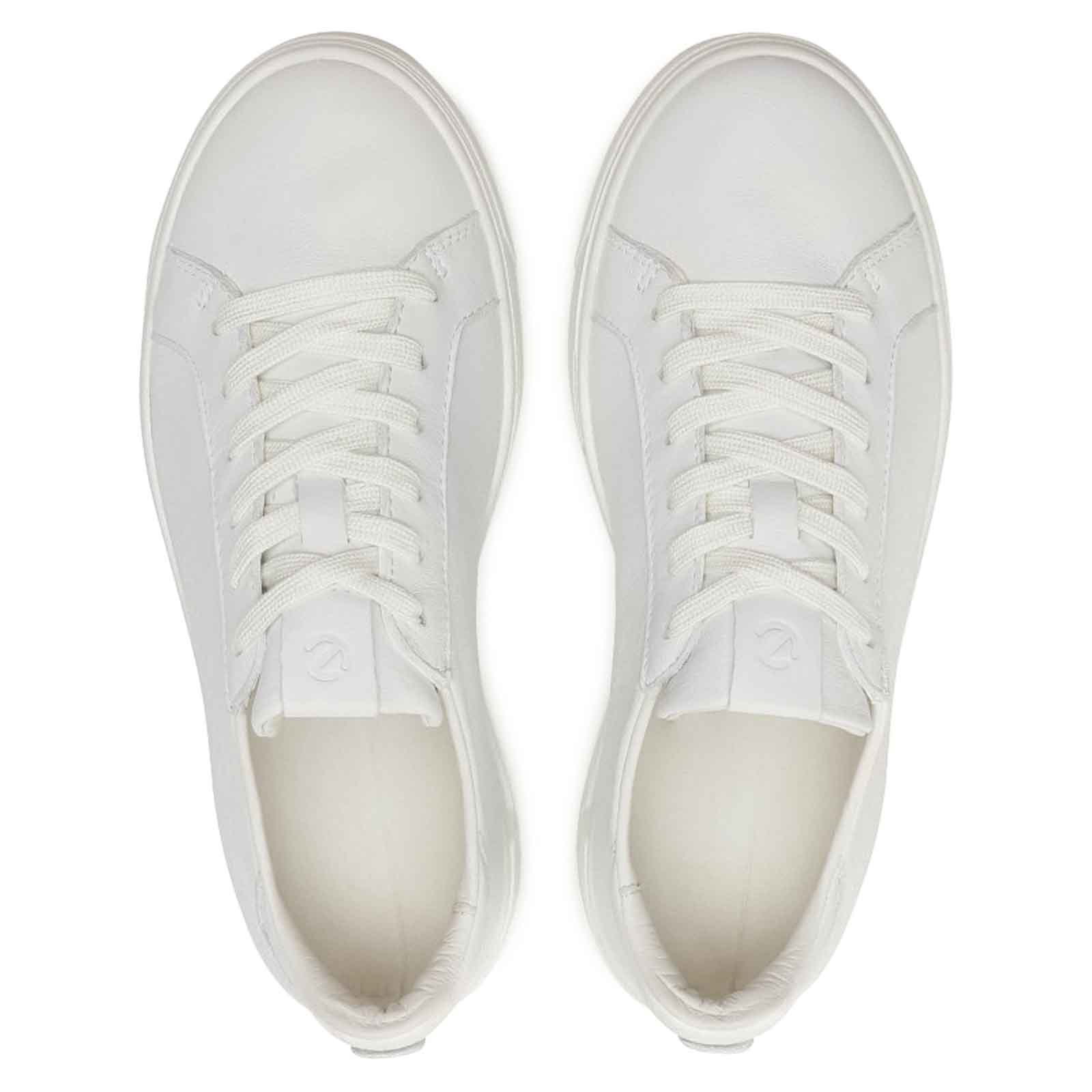 Ecco Street Tray 291143 Leather Womens Shoes#color_white