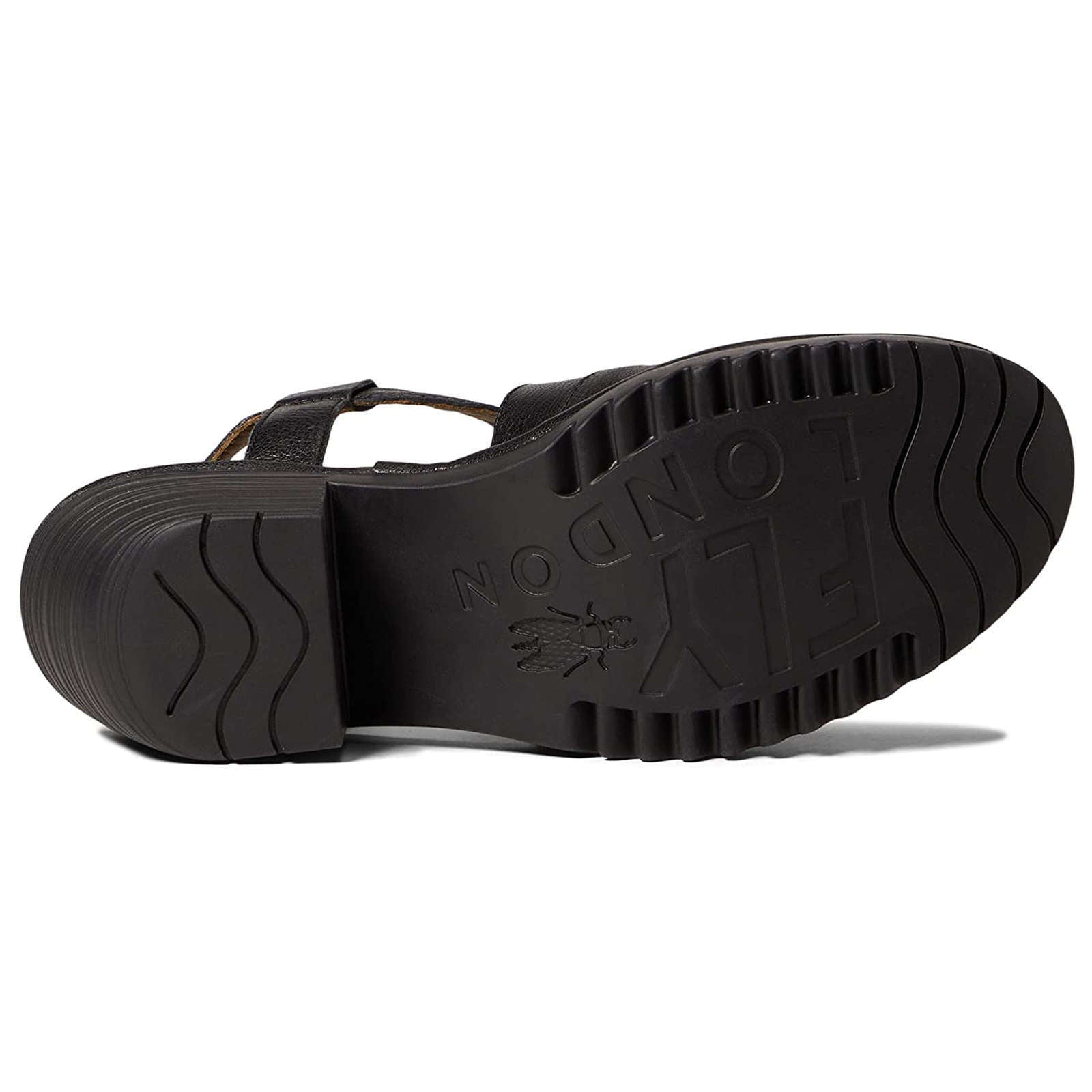 Fly London WAGE368FLY Mousse Leather Womens Sandals#color_black