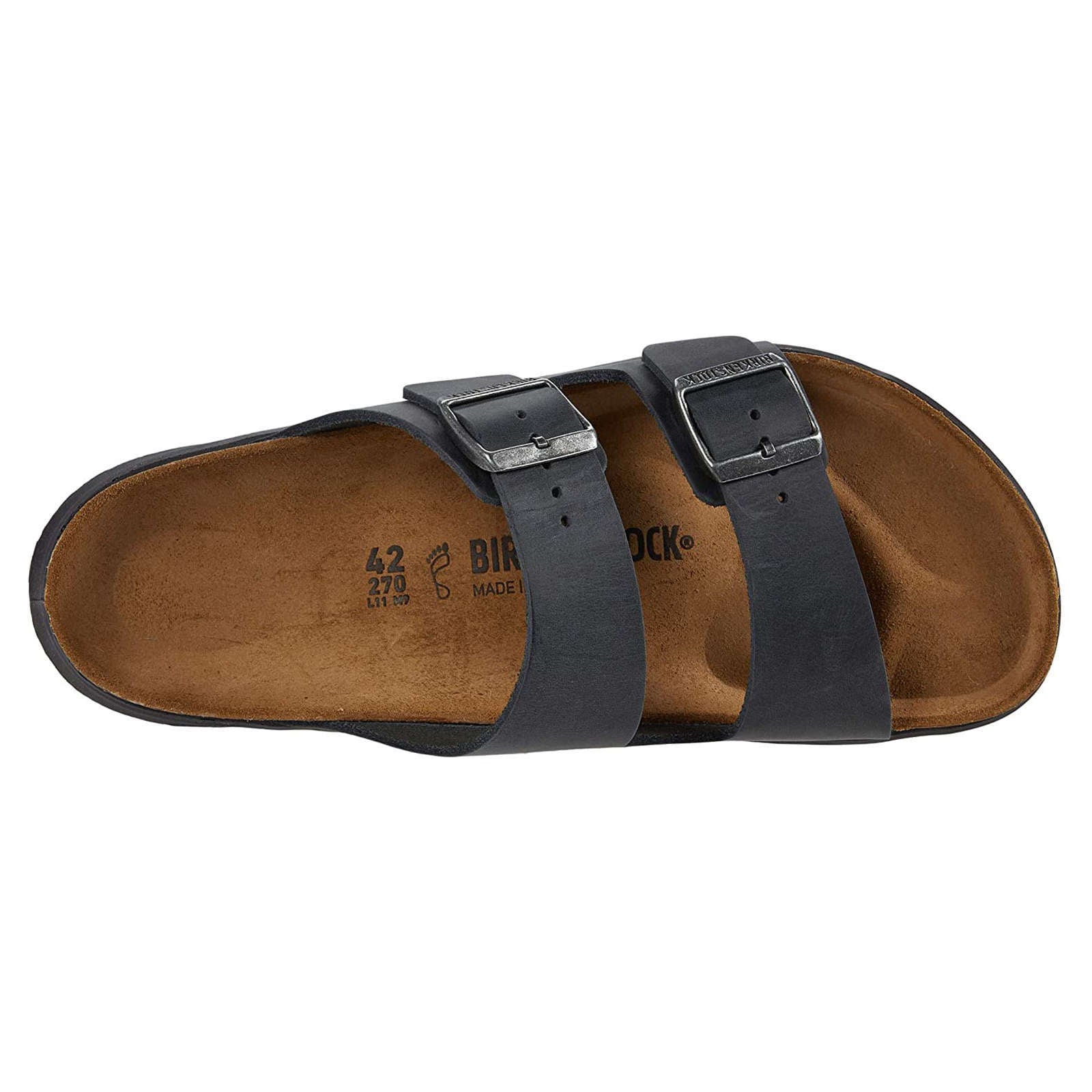 Birkenstock Arizona CT Waxy Leather Mens Sandals#color_black