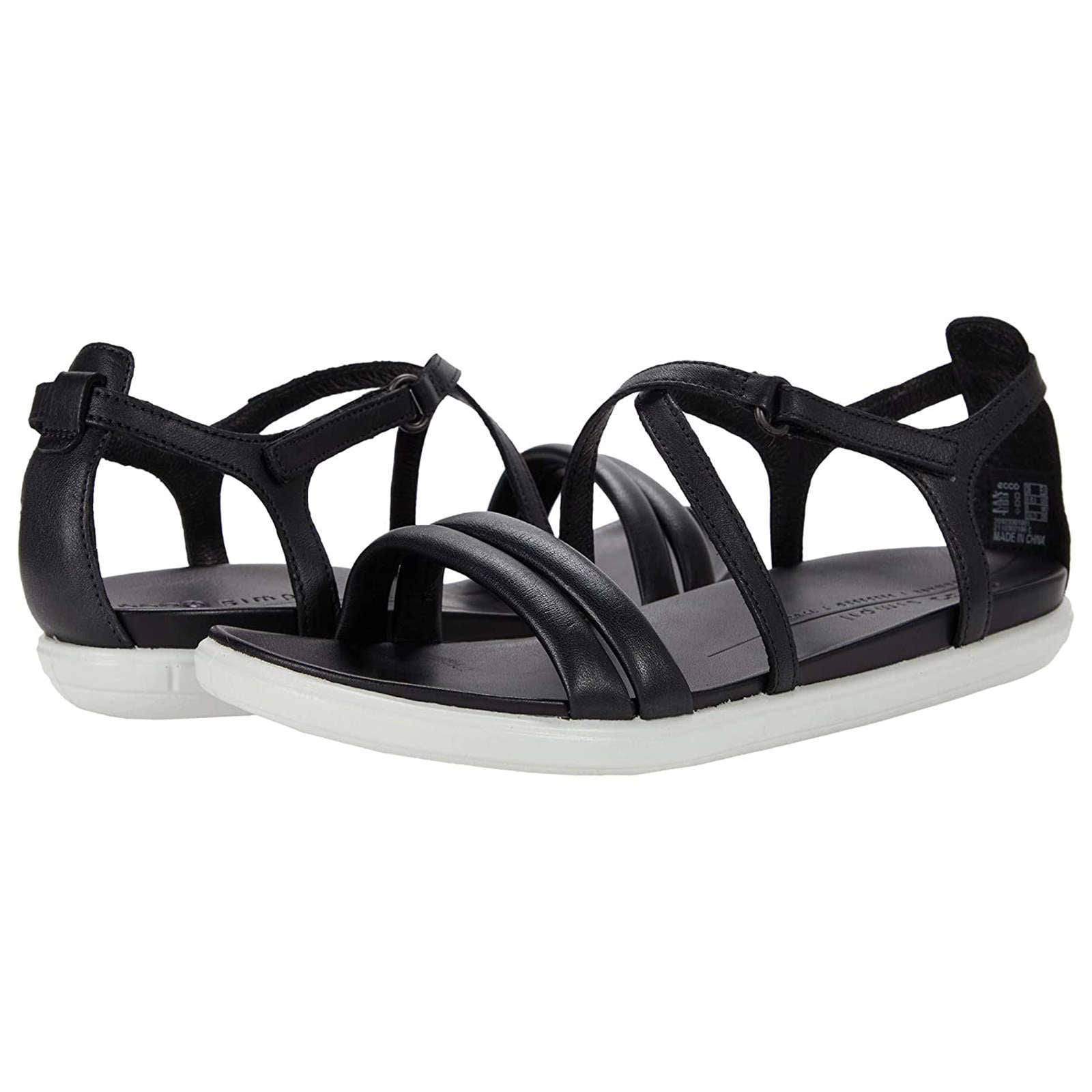 Ecco Simpil 209233 Leather Womens Sandals#color_black