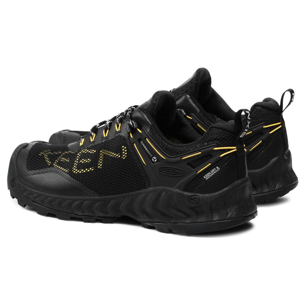 Keen NXIS EVO Mesh Men's Lightweight Waterproof Hiking Trainers#color_black keen yellow