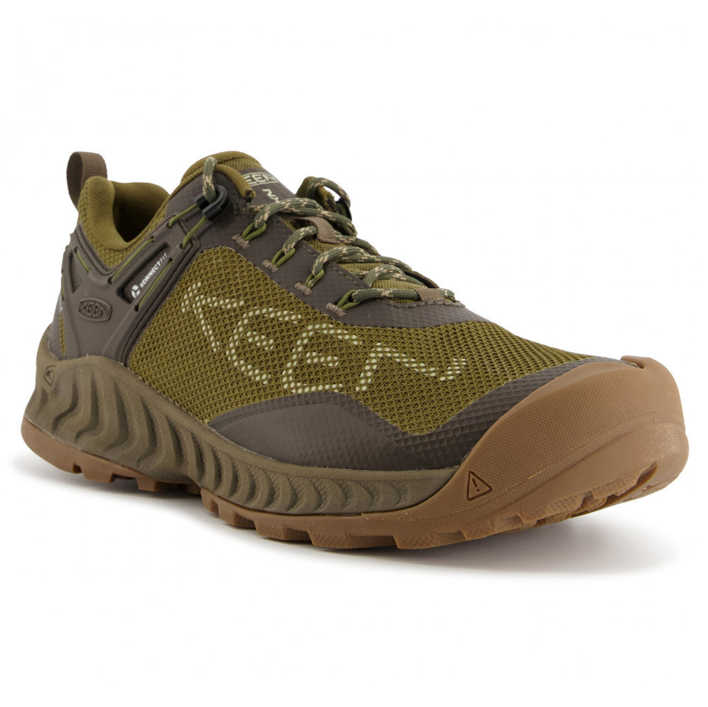 Keen NXIS EVO Mesh Men's Lightweight Waterproof Hiking Trainers#color_dark olive black olive