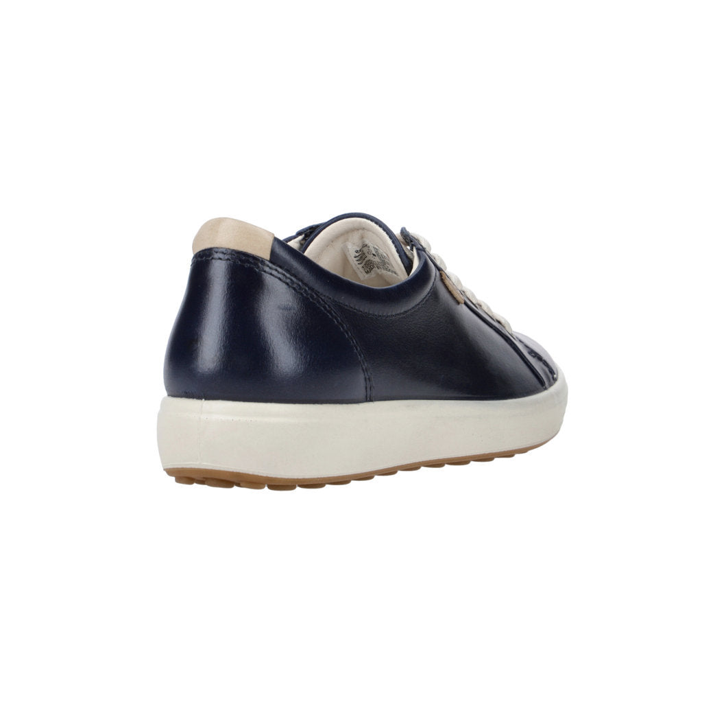 Ecco Soft 7 Smooth Leather Womens Trainers#color_marine