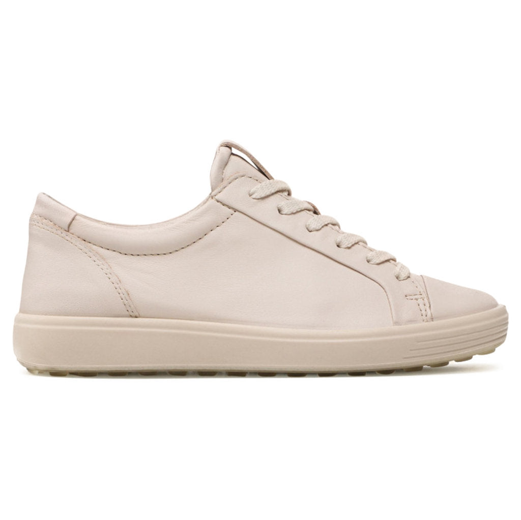 Ecco Soft 7 Smooth Leather Womens Trainers#color_limestone