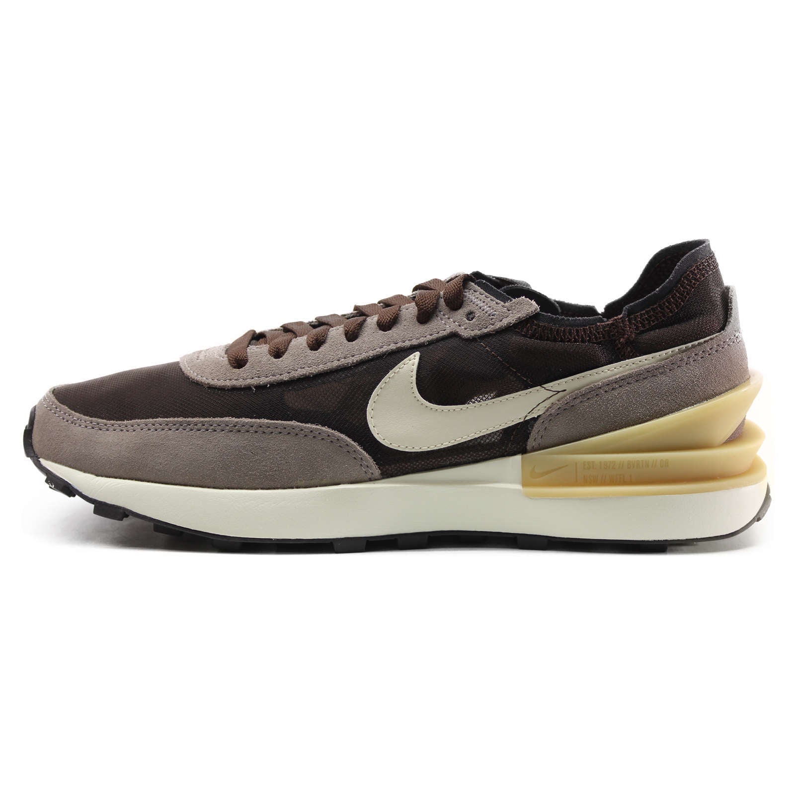 Nike Waffle One Leather Textile Men's Low-Top Trainers#color_light chocolate natural