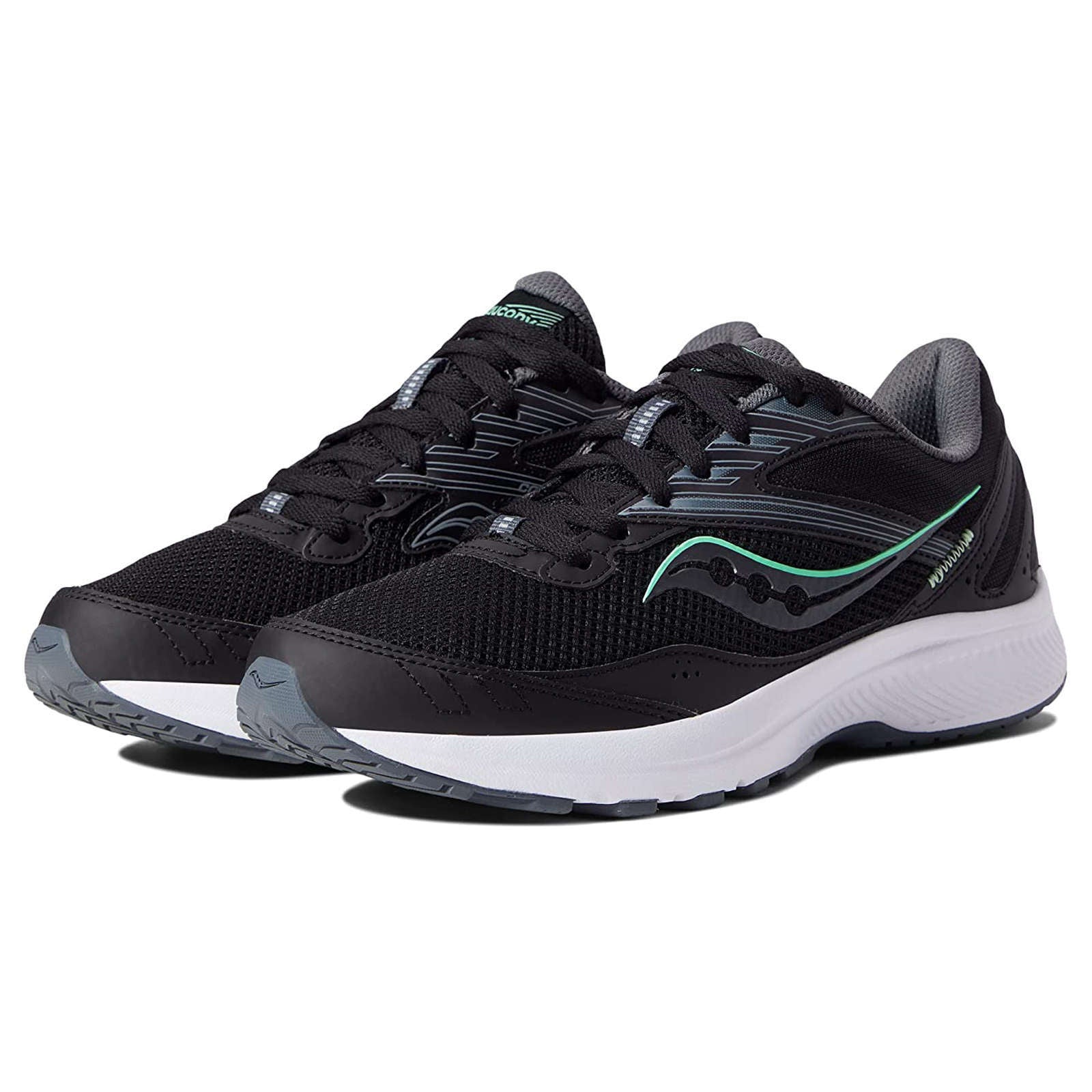 Saucony Cohesion 15 Synthetic Textile Women's Low-Top Trainers#color_black meadow