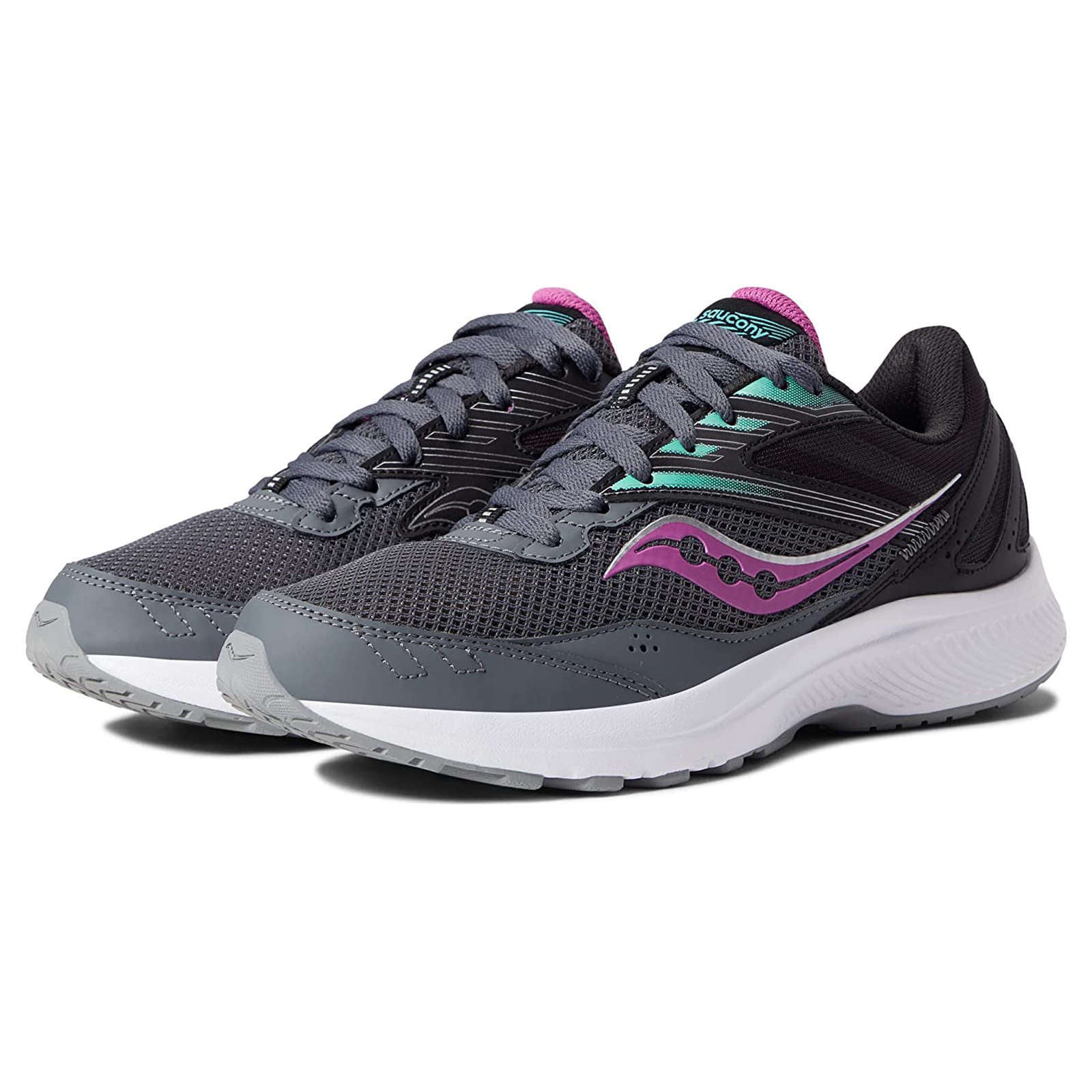 Saucony Cohesion 15 Synthetic Textile Women's Low-Top Trainers#color_shadow razzle