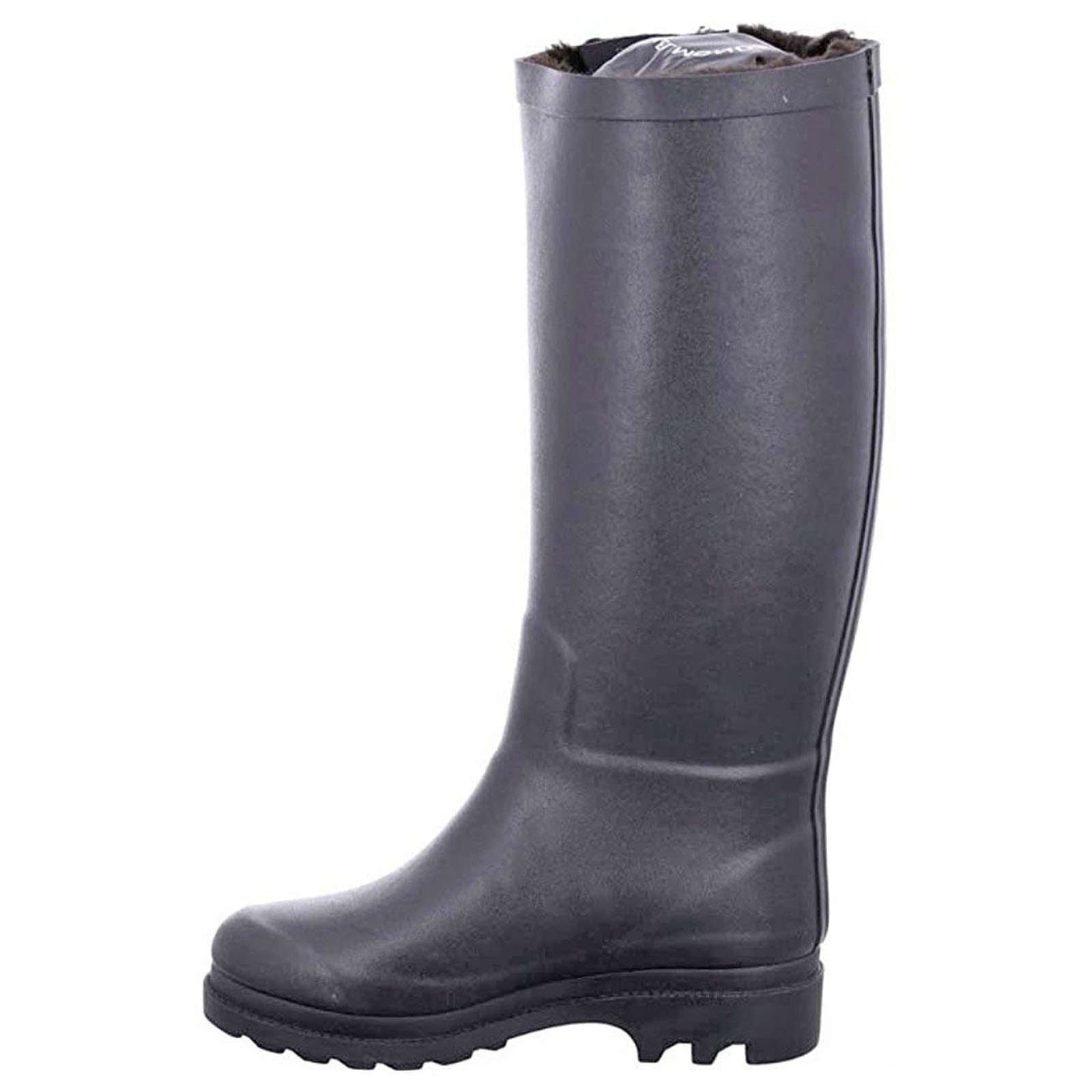 Aigle Aiglentine Fur 2 Rubber Fur-Lined Women's Tall Wellington Boots#color_noir