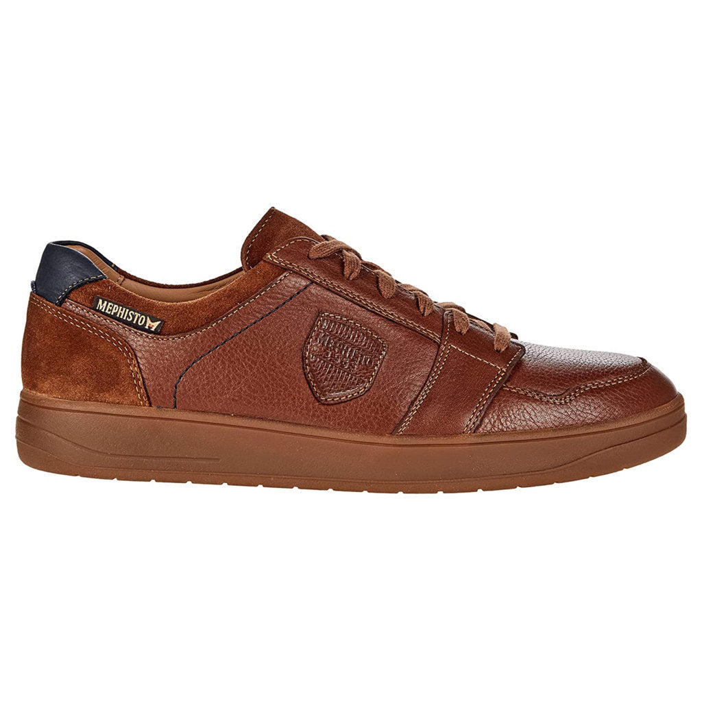 Mephisto Hugh Leather Mens Trainers#color_hazelnut