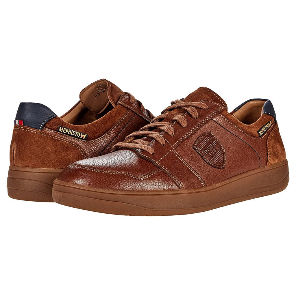 Mephisto Hugh Leather Mens Trainers#color_hazelnut