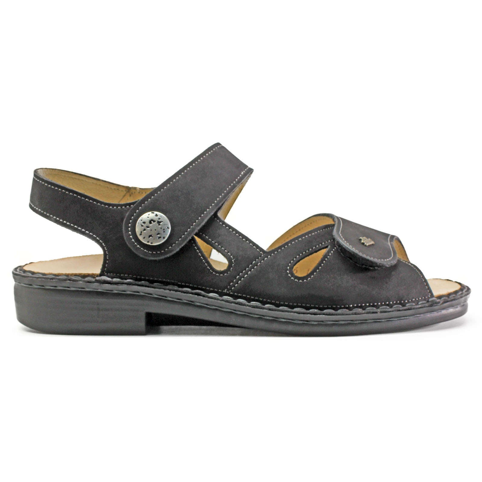 Finn Comfort Costa Nubuck Leather Women's Sandals#color_black