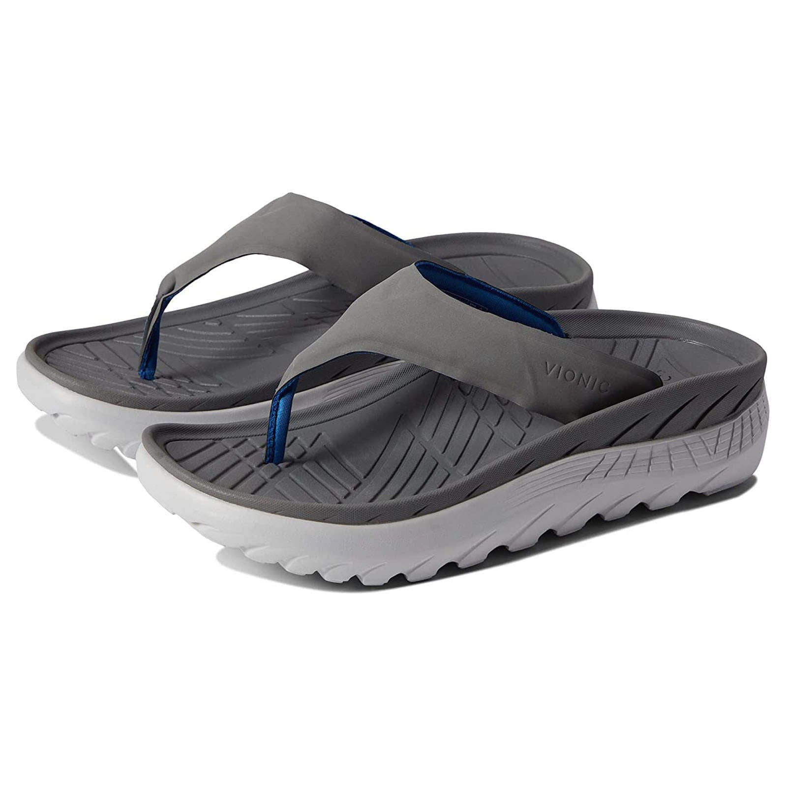 Vionic Restore Leather Unisex Sandals#color_charcoal vapor