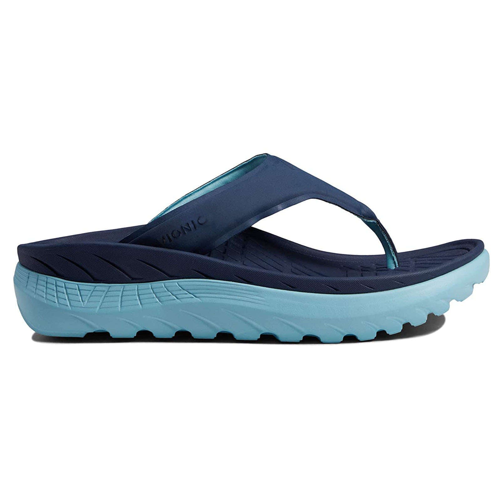 Vionic Restore Leather Unisex Sandals#color_navy porcelain blue