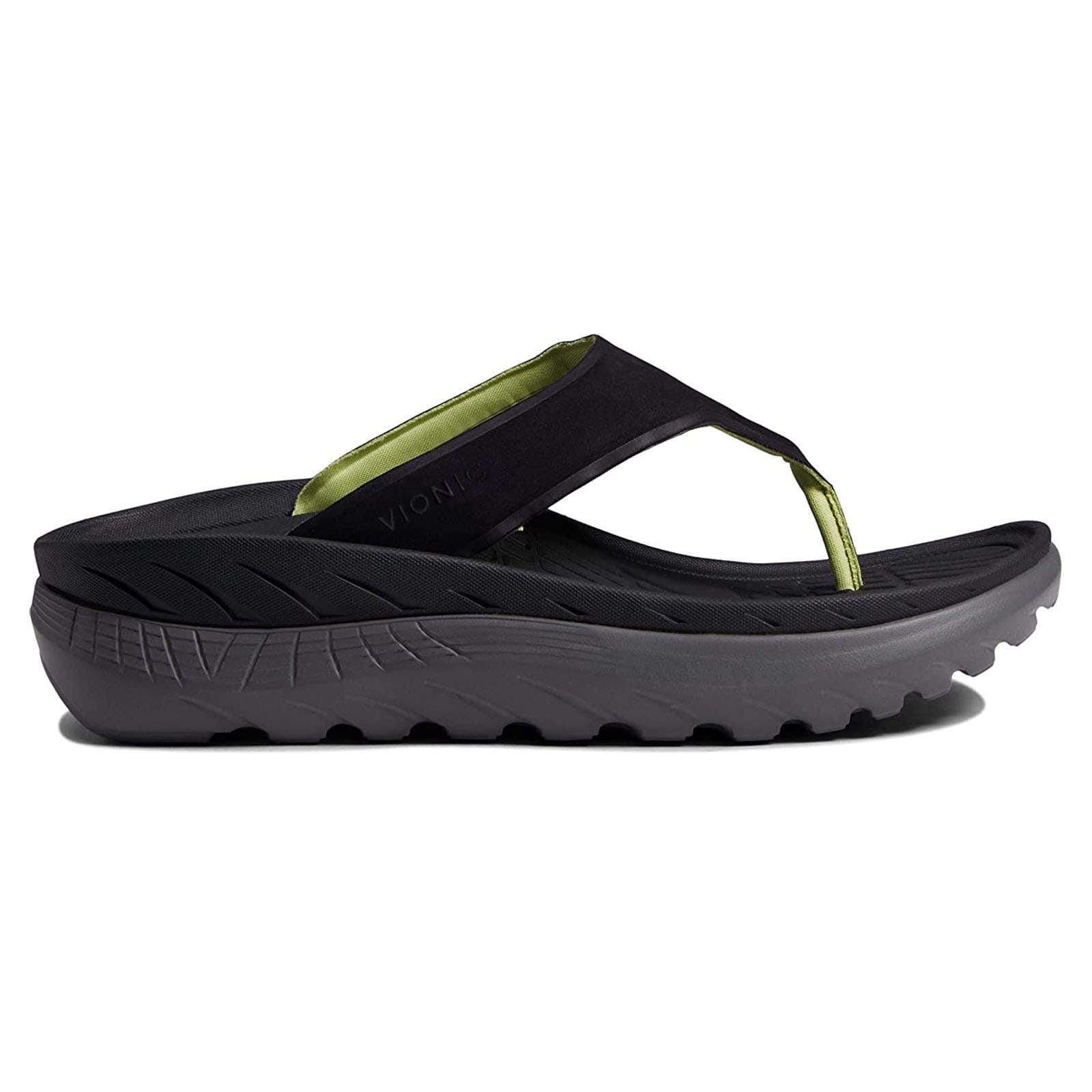 Vionic Restore Leather Unisex Sandals#color_black charcoal