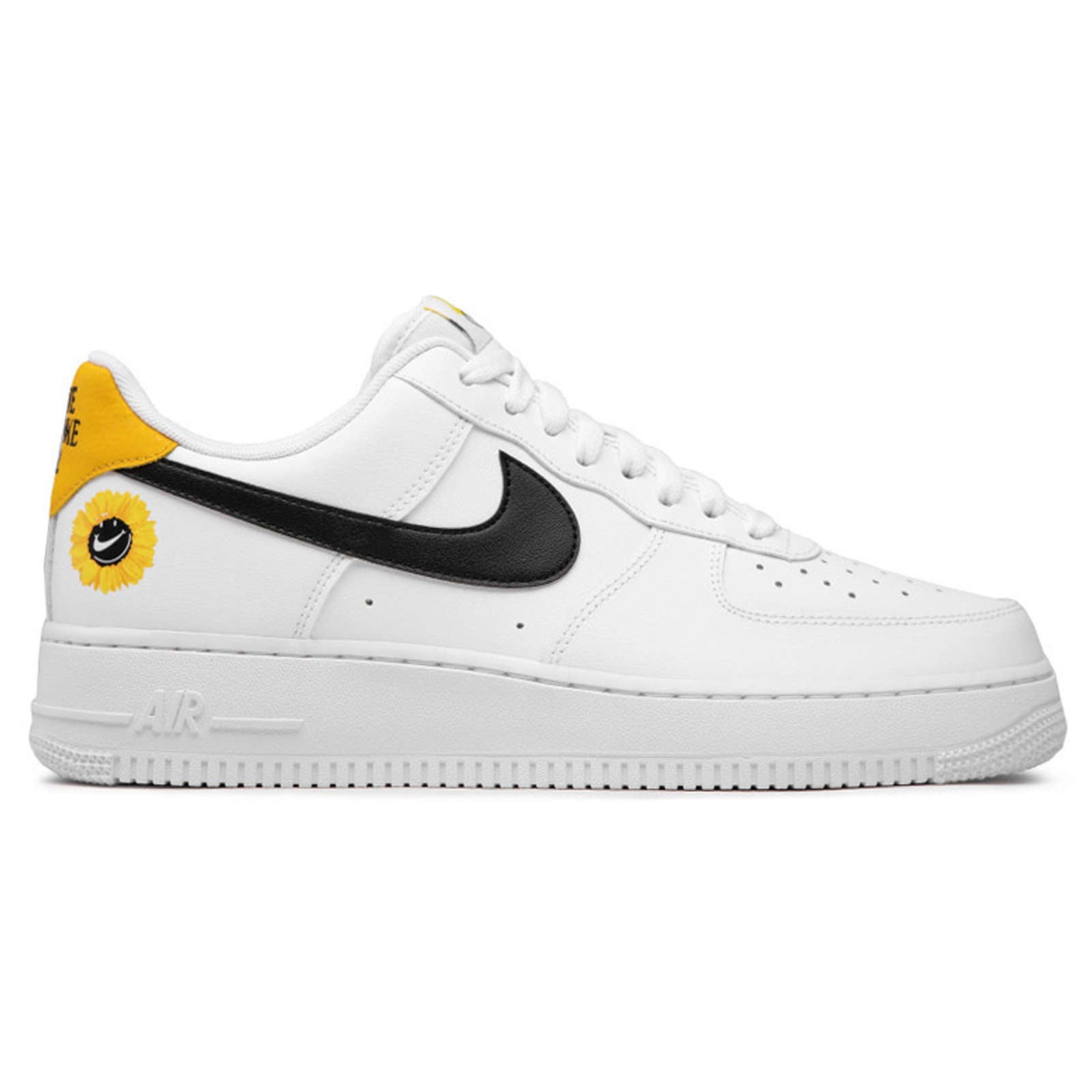 Nike Air Force 1 '07 LV8 2 Full Grain Leather Unisex Low-Top Trainers#color_white black dark sulfur