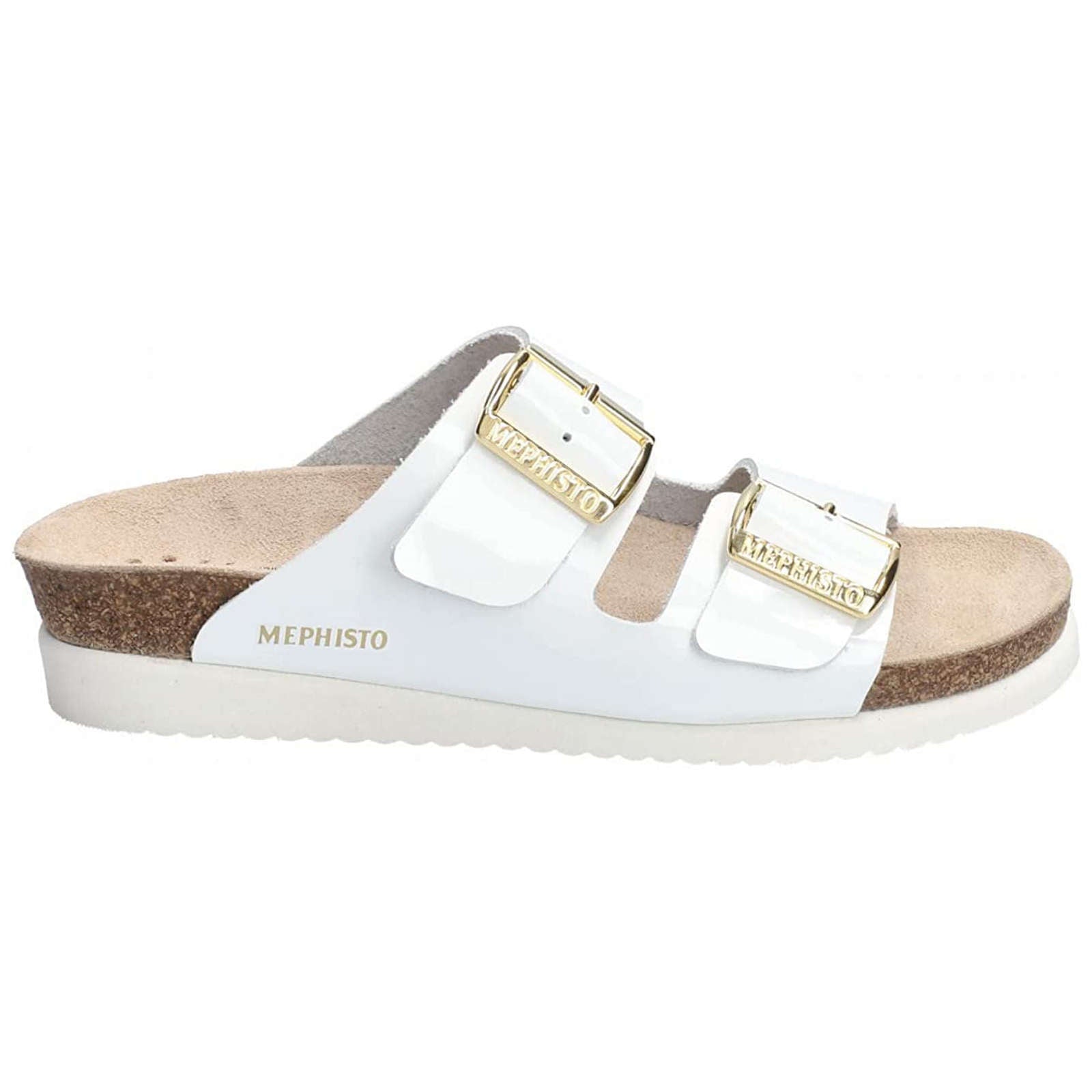 Mephisto Hester Patent Leather Womens Sandals#color_white