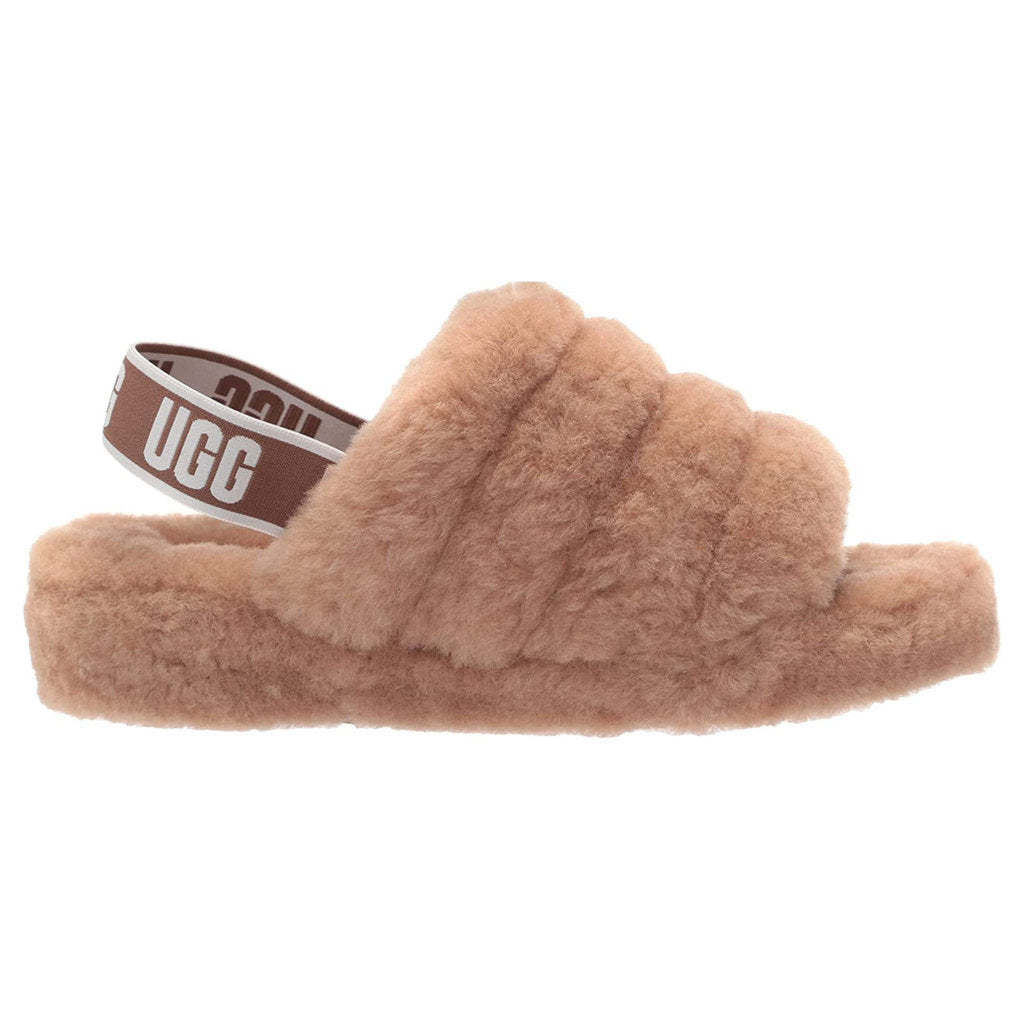 UGG Fluff Yeah Slide Suede Sheepskin Women's Sandals#color_chestnut