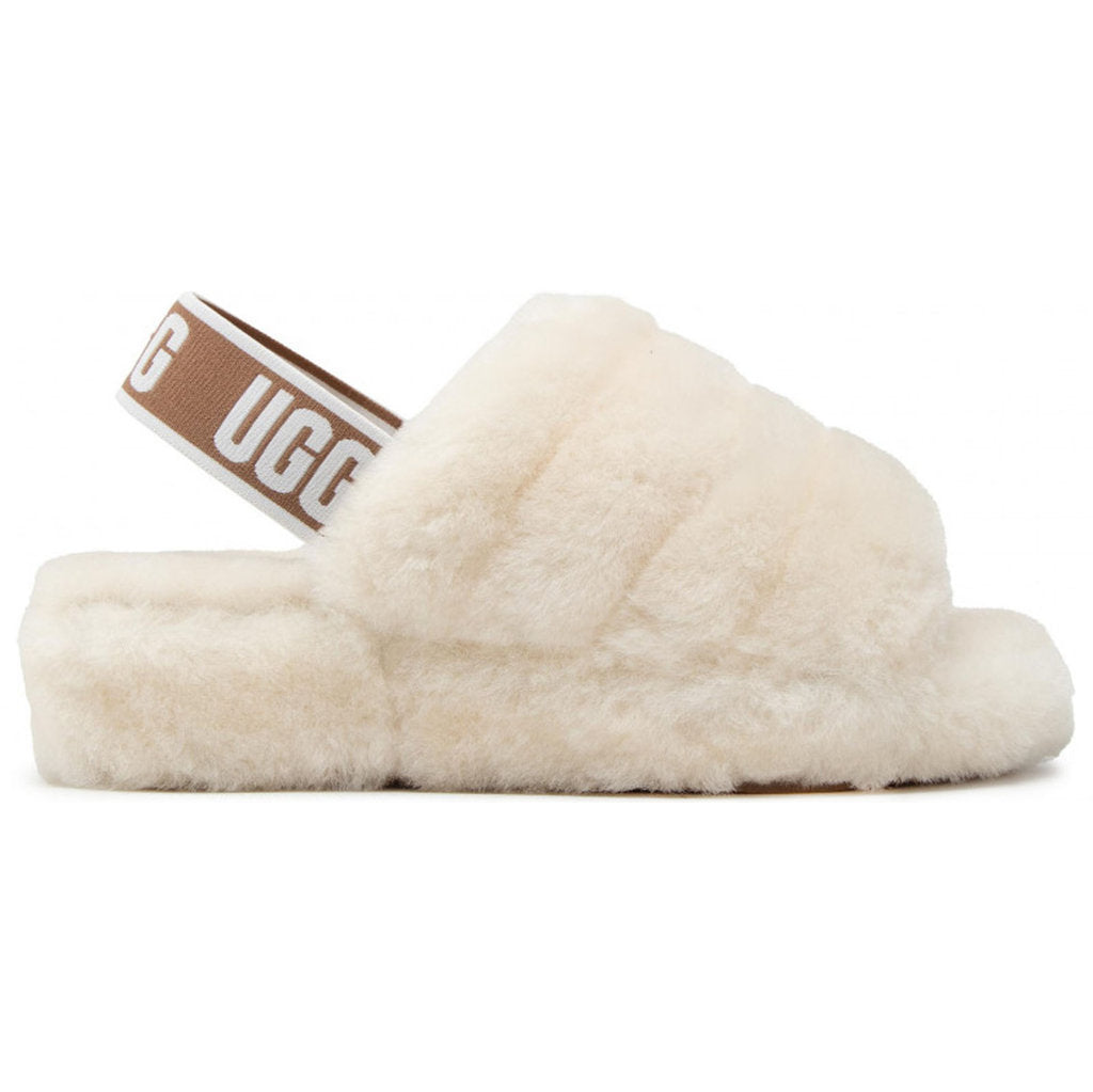 UGG Fluff Yeah Slide Suede Sheepskin Women's Sandals#color_natural