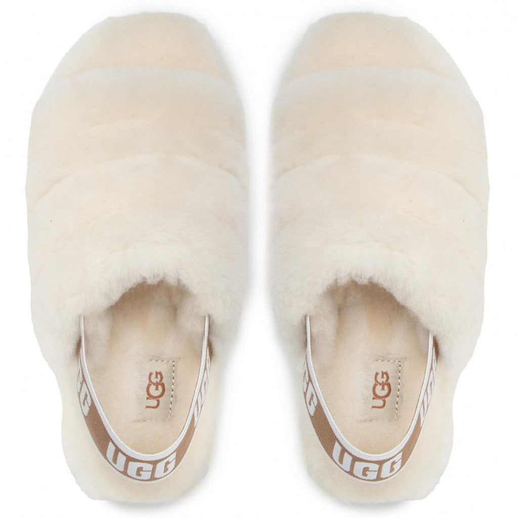 UGG Fluff Yeah Slide Suede Sheepskin Women's Sandals#color_natural