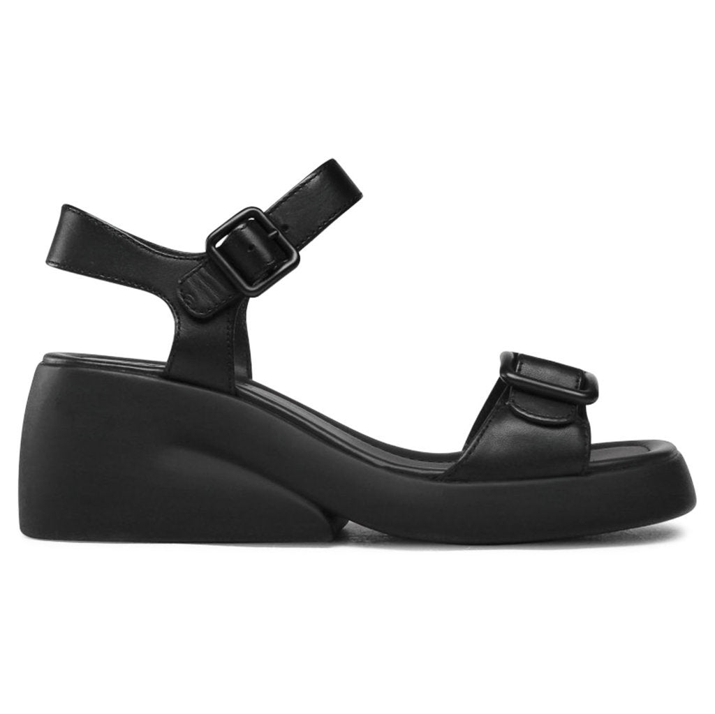 Camper Kaah Calfskin Leather Women's Sandals#color_black