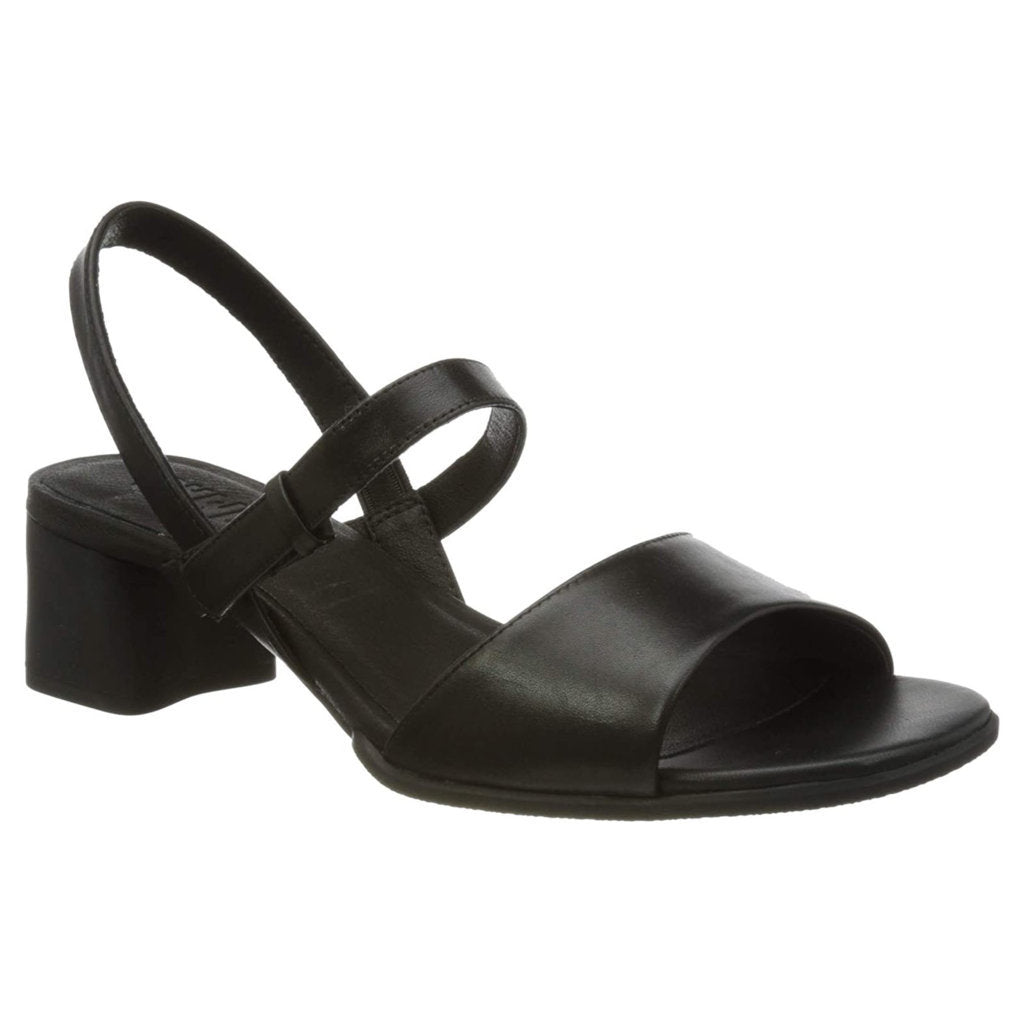 Camper Katie Calfskin Leather Women's Block Heel Sandals#color_black