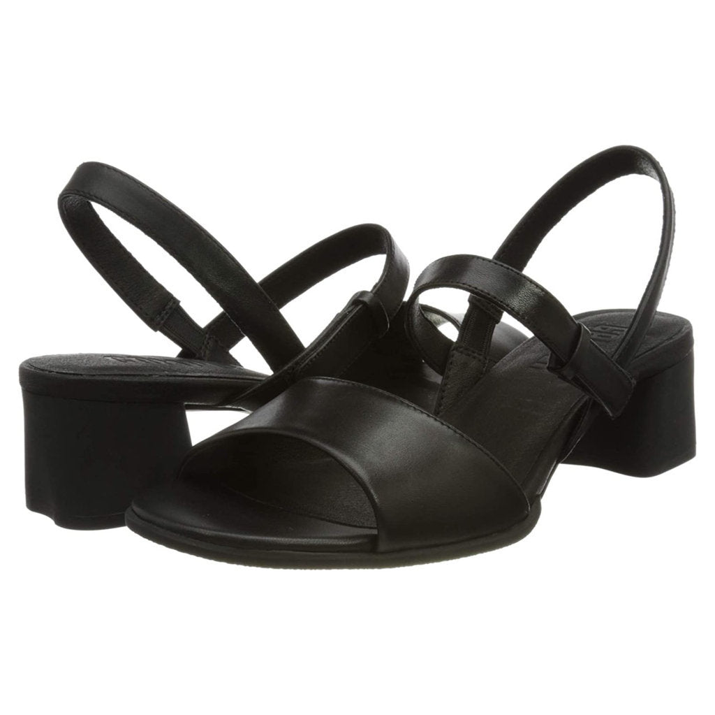 Camper Katie Calfskin Leather Women's Block Heel Sandals#color_black