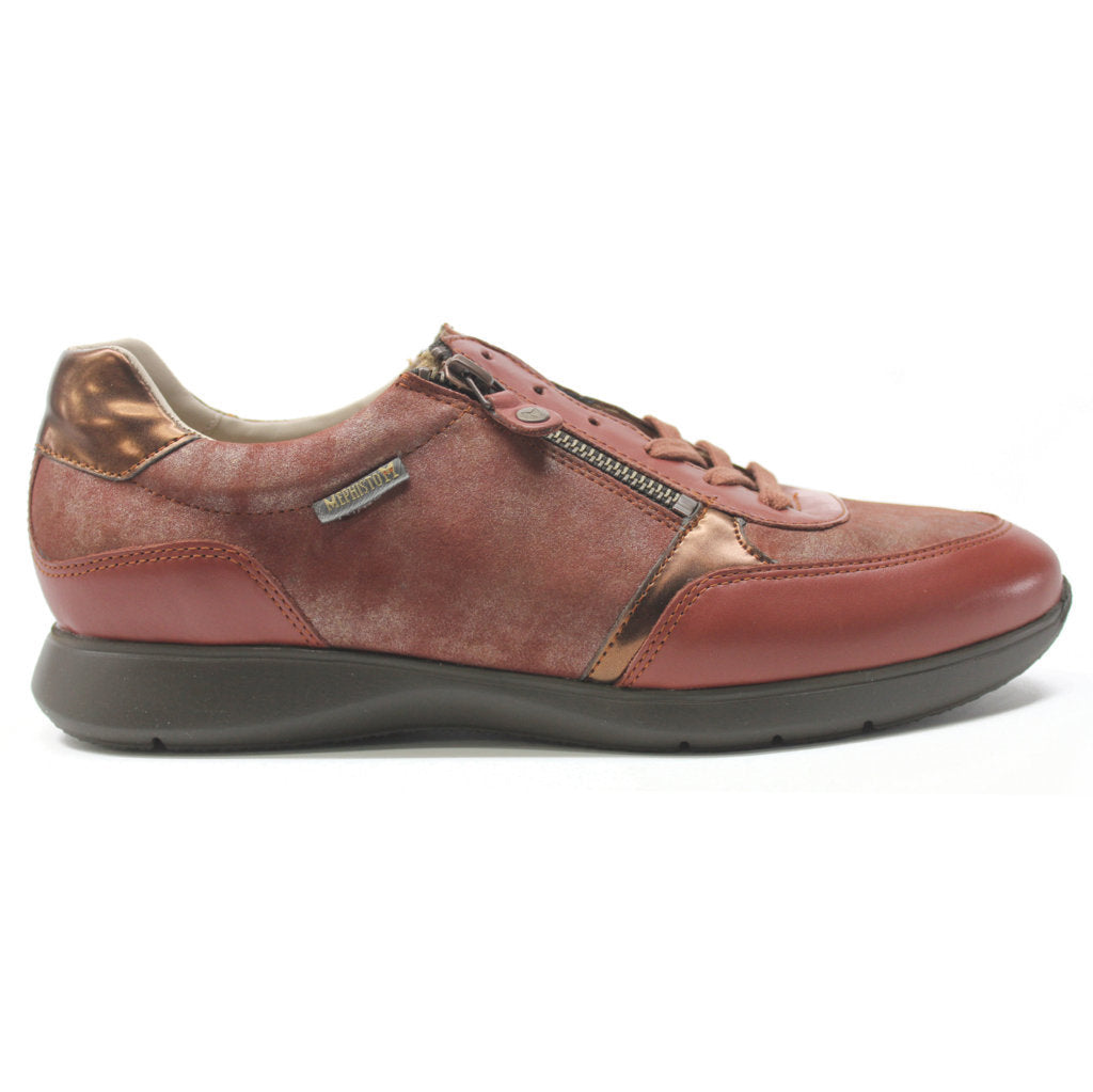 Mephisto Monia Leather Womens Trainers#color_rust