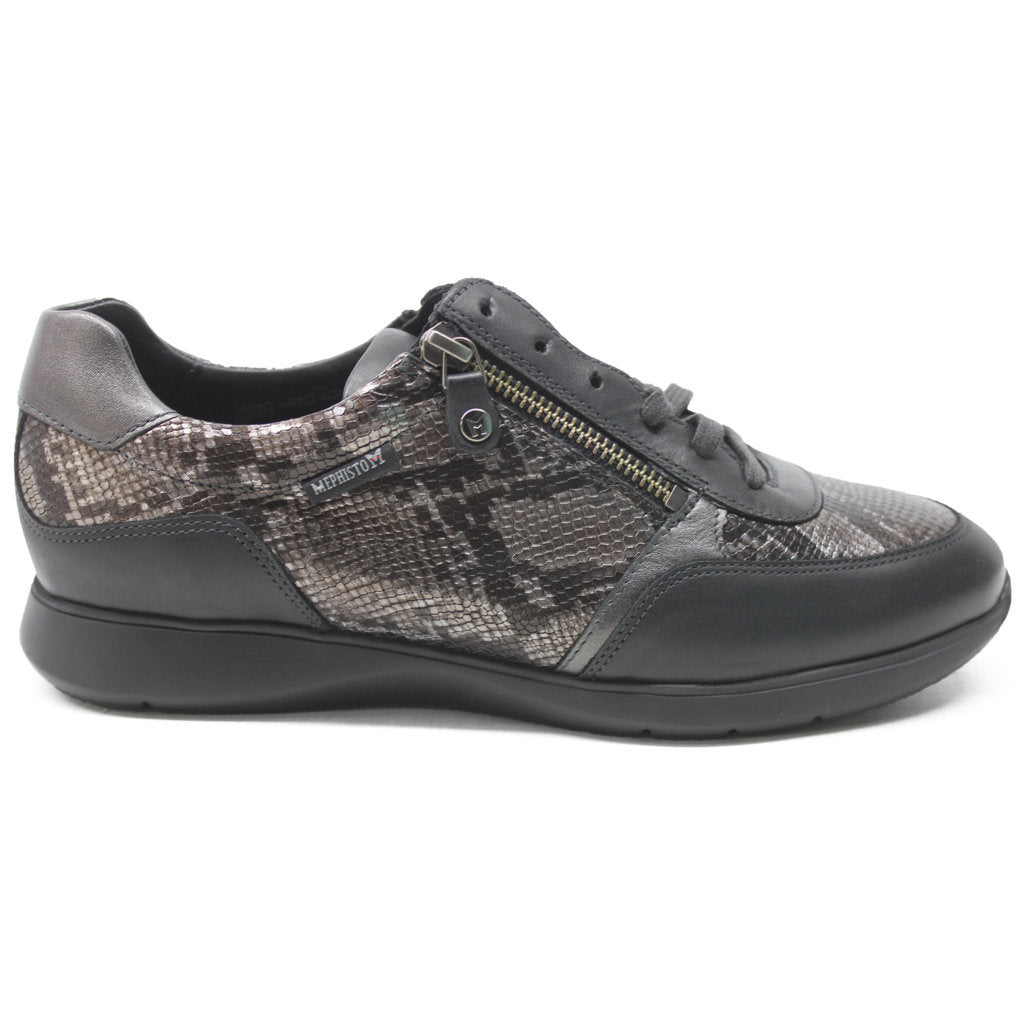 Mephisto Monia Leather Womens Trainers#color_carbon