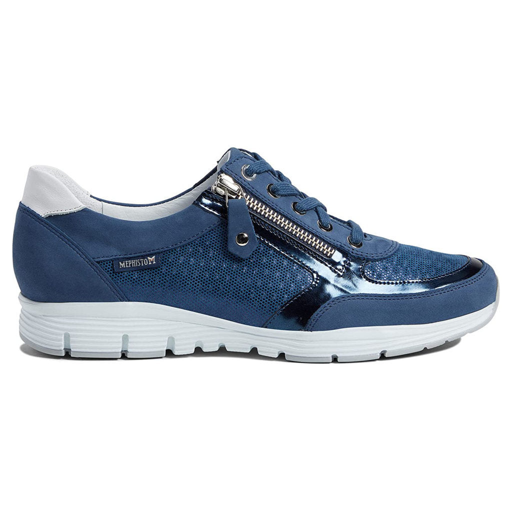 Mephisto Ylona Leather Womens Trainers#color_navy