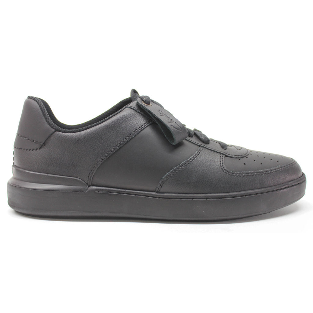 Clarks CourtLite Tie Leather Men's Low-Top Retro Trainers#color_black