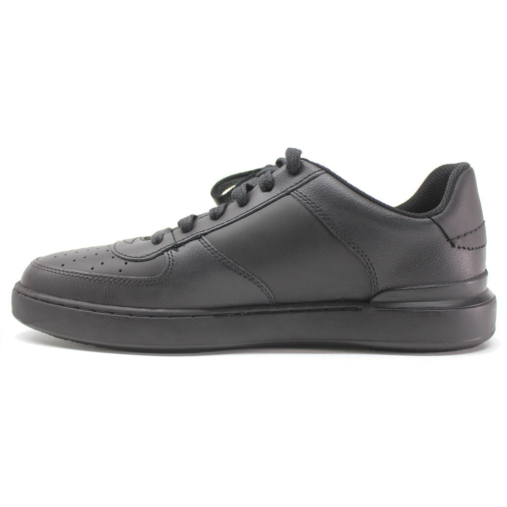 Clarks CourtLite Tie Leather Men's Low-Top Retro Trainers#color_black