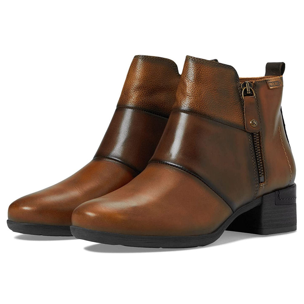 Pikolinos Malaga Leather Womens Boots#color_brandy