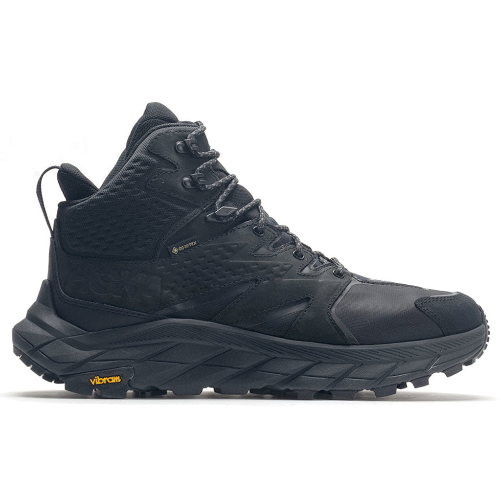 Hoka One One Anacapa Mid GTX Nubuck Leather Men's High-Top Hiking Trainers#color_black black