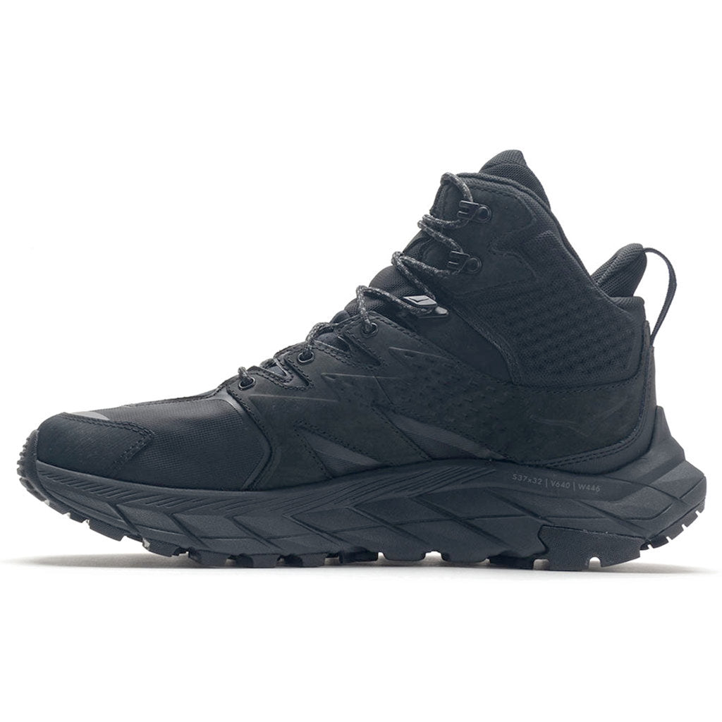 Hoka One One Anacapa Mid GTX Nubuck Leather Men's High-Top Hiking Trainers#color_black black