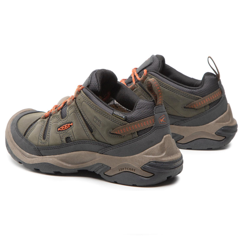 Keen Circadia Vent Leather & Textile Men's Hiking Trainers#color_black olive potters clay