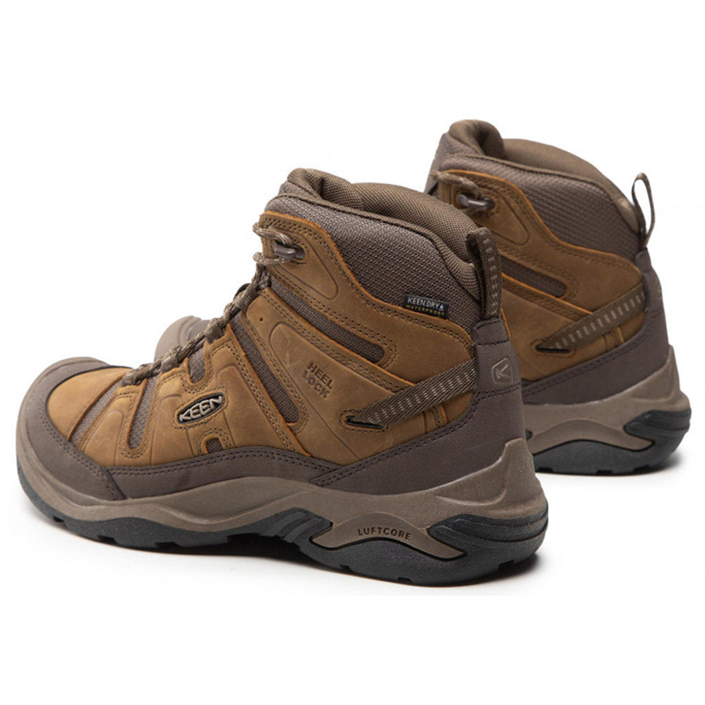 Keen Circadia Mid Leather And Mesh Men's Waterproof Hiking Boots#color_bison brindle