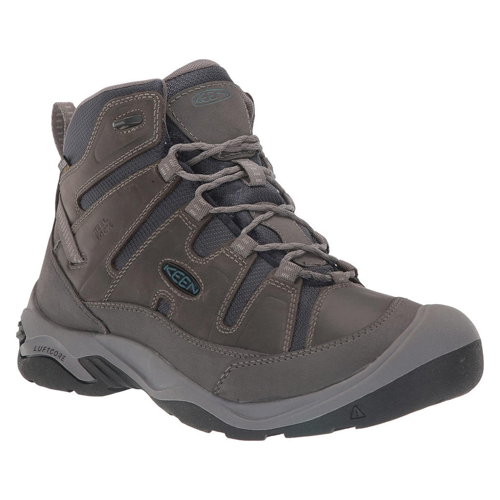 Keen Circadia Mid Leather And Mesh Men's Waterproof Hiking Boots#color_grey legion blue