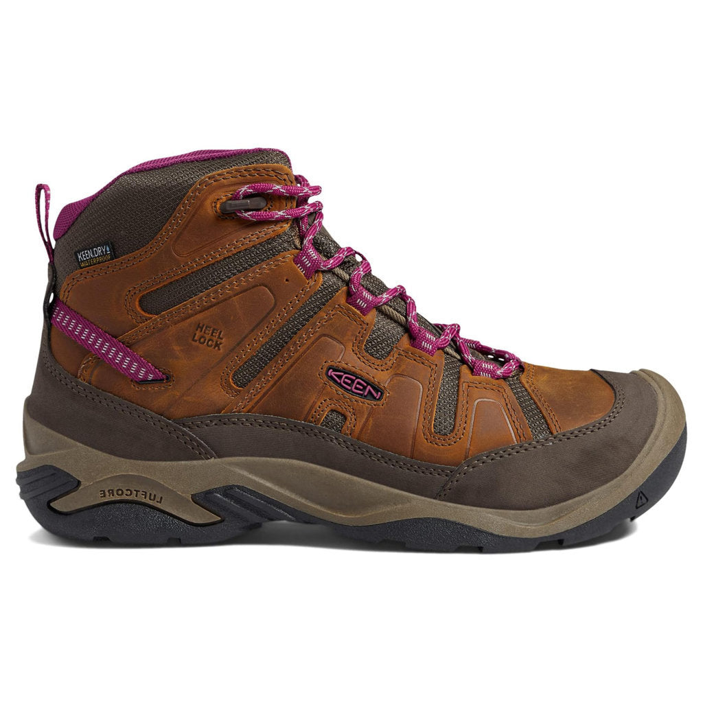 Keen Circadia Mid Leather And Mesh Women's Waterproof Hiking Boots#color_syrup boysenberry