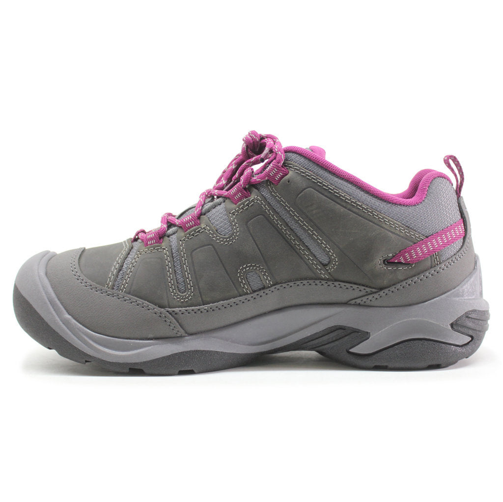 Keen Circadia Leather And Mesh Women's Waterproof Hiking Trainers#color_steel grey boysenberry