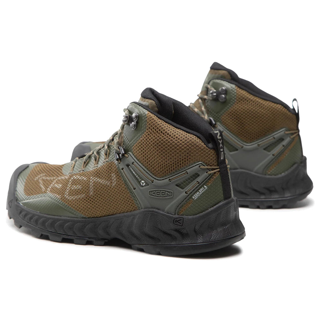 Keen NXIS EVO Mid Mesh Men's Lightweight Waterproof Hiking Trainers#color_forest night dark olive