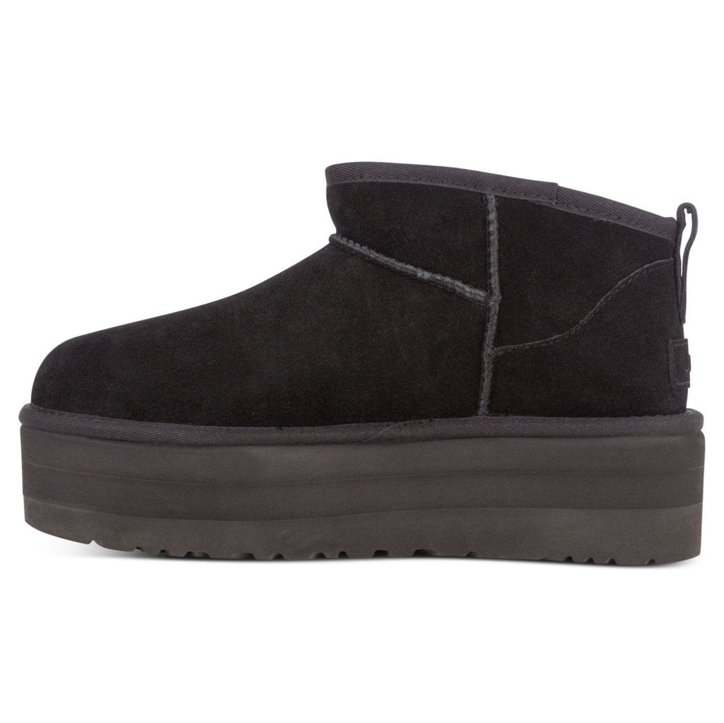 Ugg Classic Ultra Mini Platform Suede Womens Boots#color_black